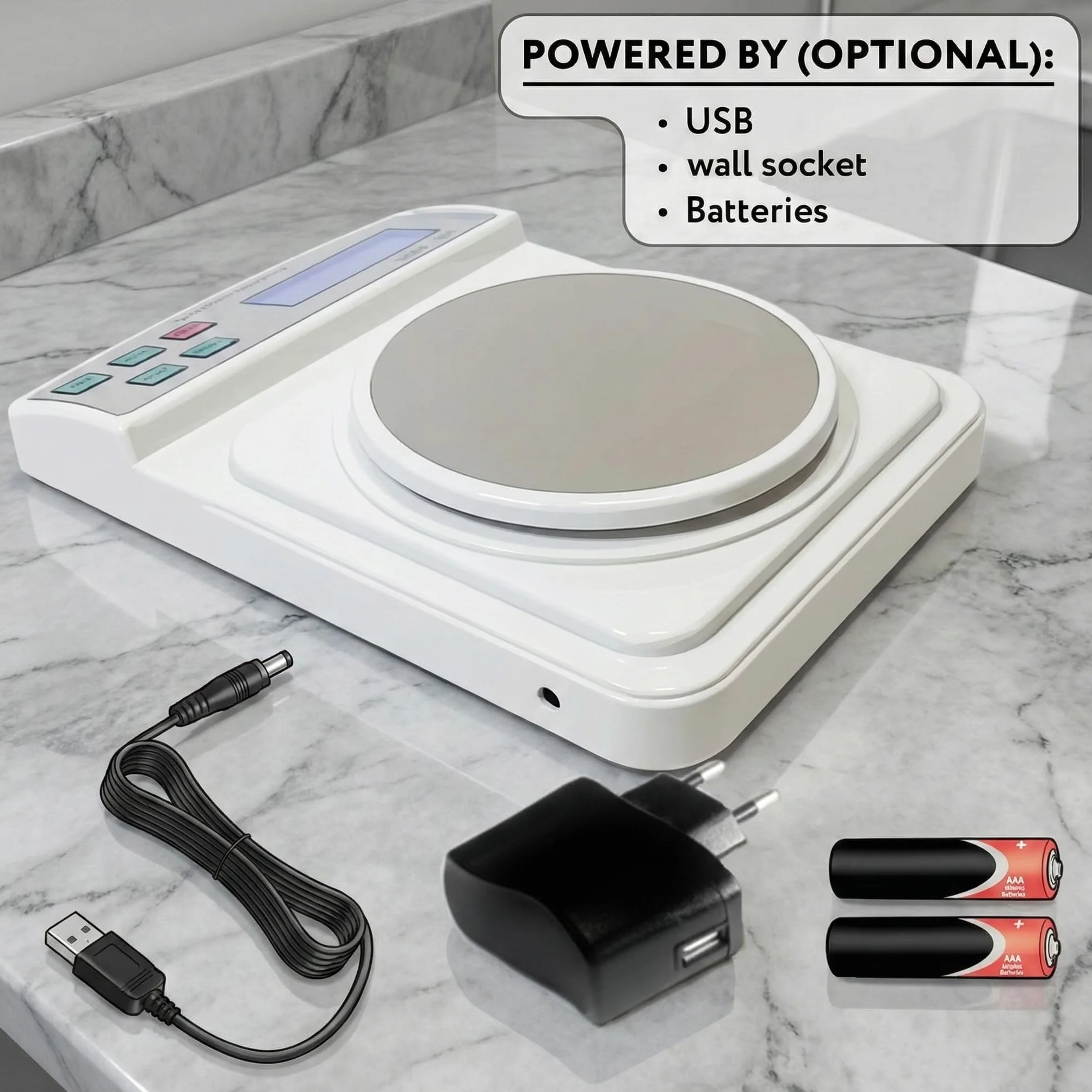 Eosphorus Bilancia Scientifica da Laboratorio 600g x 0,01g, Bilancia Tecnica di Precisione per Fisica e Chimica, Funzione Conteggio Pezzi, Alta Stabilità, Include Cavo USB e Alimentatore