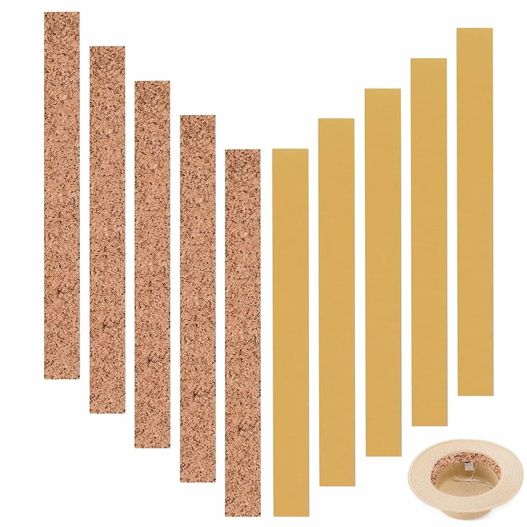 Strisce Di Sughero Autoadesive 200x20x2mm 10pcs Confezione Per Cappelli Bacheca