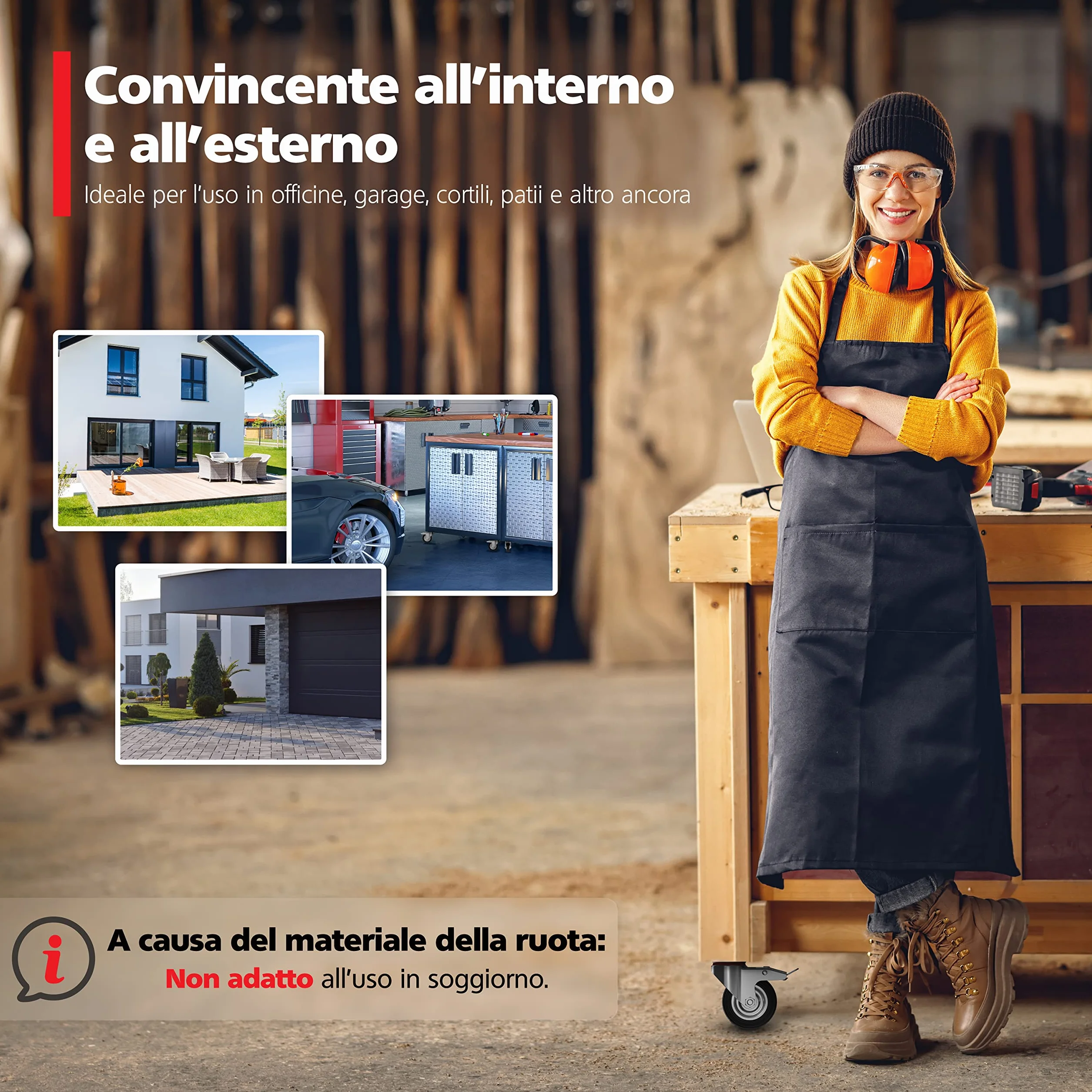 RAVN HAMAN Set da 4 Ruote per carichi pesanti 75 mm - Ruote pivontanti per mobili con freno fino a 50 kg per ruota - Ruote girevoli per uso interno ed esterno - Rotelle piroettanti