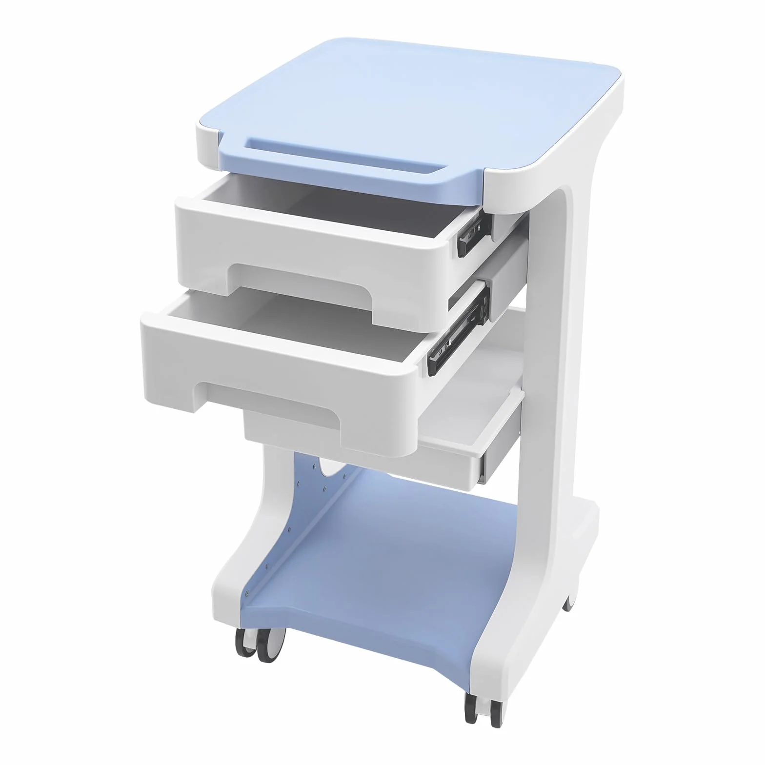 Carrello per cosmetici, carrello da laboratorio, carrello da lavoro, carrello con 2 cassetti, carrello per cosmetici, strumenti di bellezza