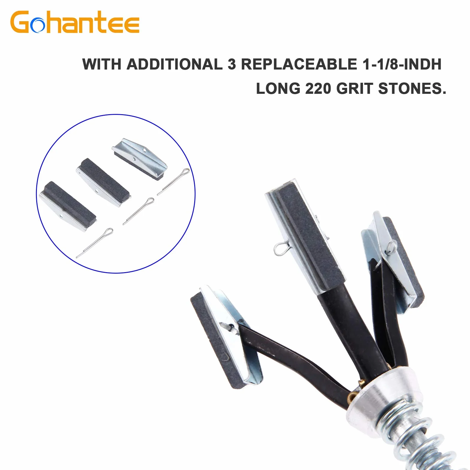 gohantee Cilindro motore Hone regolabile Deglazer 3/4 "a 2-1/2" diametro con 3 pezzi 1-1/8 "pietre lunghe 220 Grit cilindro motore auto rettifica freno Hone albero strumento