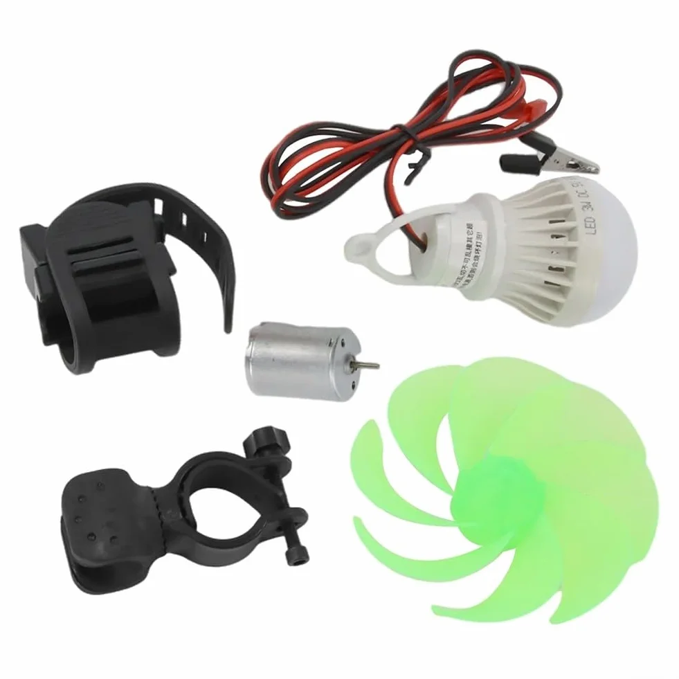 Generatore di turbina eolica, Mini lama del motore della turbina eolica, W/lampadina Kit fai da te Generatore di energia alternativa, Accessori solari