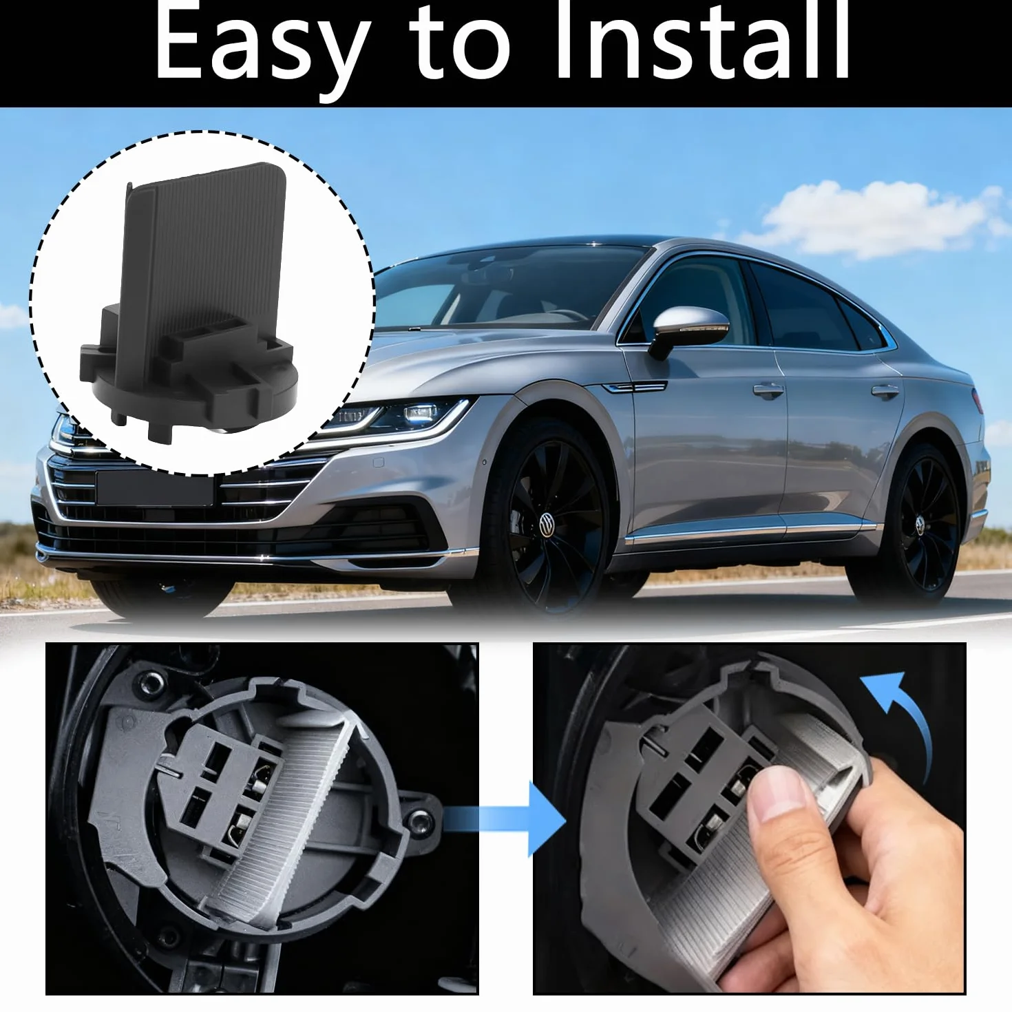Portalampada alogeno, 2 pezzi di ricambio 5K0941109 per VW Golf 6 7 MK6 MK7, Tiguan, Touran, Sharan, Scirocco – Portalampada per fari anabbaglianti, ricambio durevole per fari alogeni