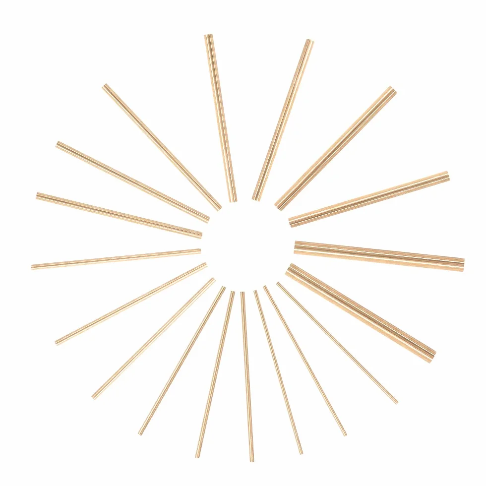 Swpeet 18 pezzi assortiti in ottone massiccio tondo kit per tornio bar diametro 2 mm 8 mm lunghezza 100 mm