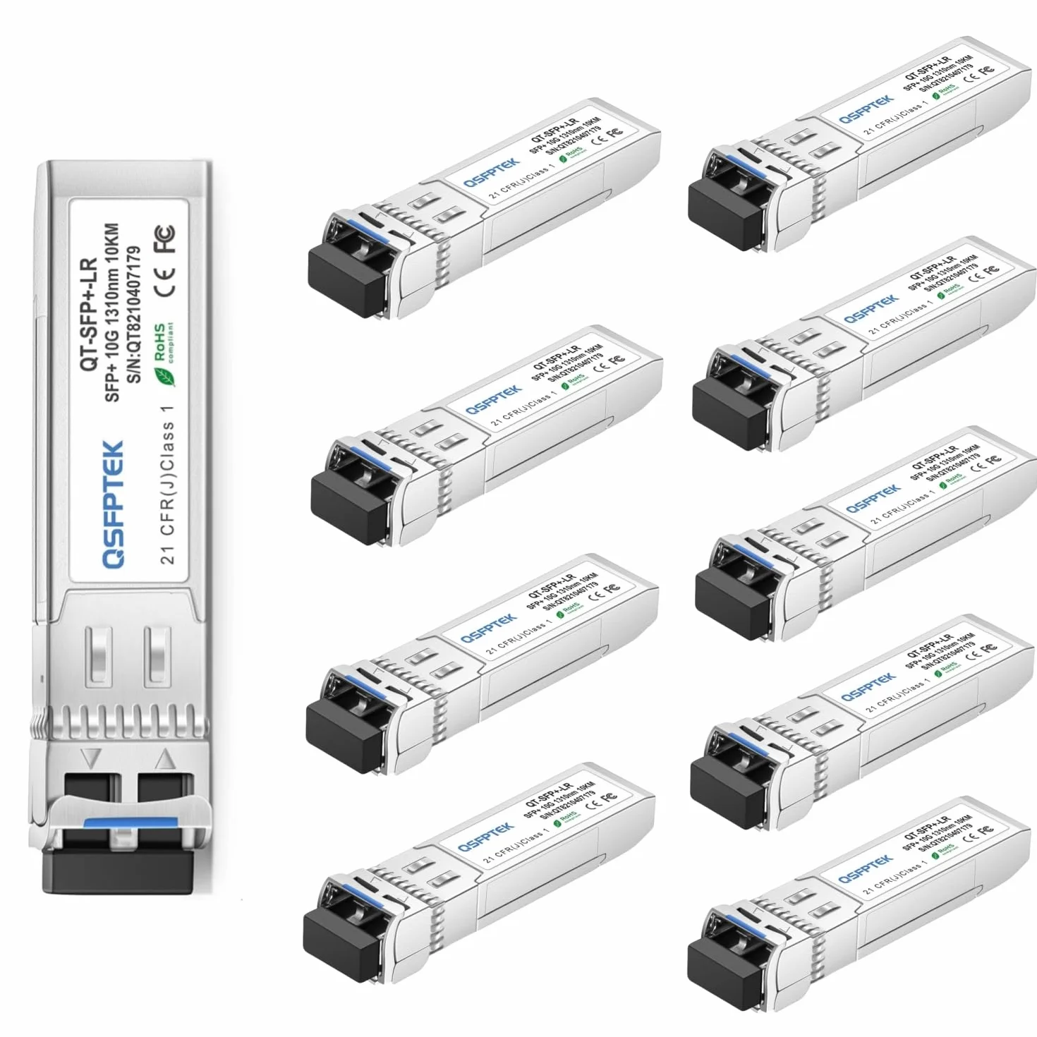 QSFPTEK 10GBASE-LR SFP Module 10G 1310nm 10km DDM LC Mini-GBIC per Cisco SFP-10G-LR Ubiquiti UF-SM-10G