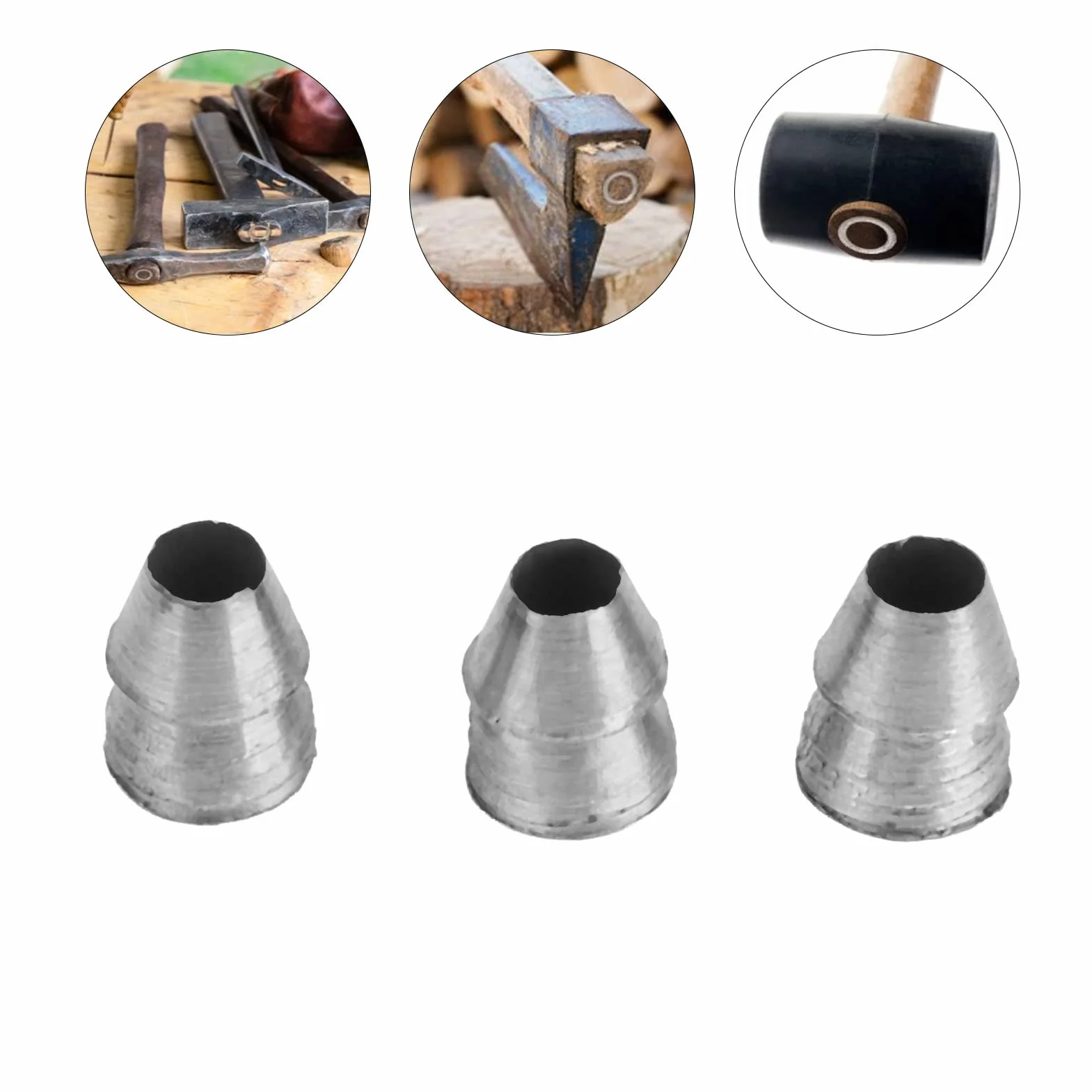 Cuneo con Manico per Ascia, 20 Pezzi Manico in Acciaio per Martello, Cunei Metallo Diametro 8 mm