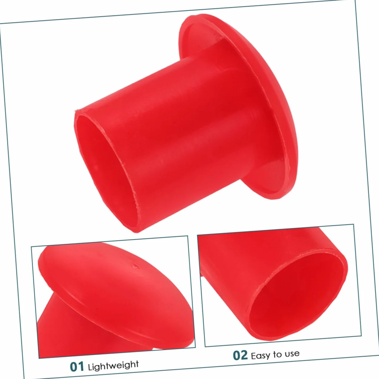 Cappucci di Protezione per Barre D'armatura in Pp Rosso 16-25mm, Tappi Terminali di Sicurezza a Fungo, Copriferro Riutilizzabili 50 Pezzi