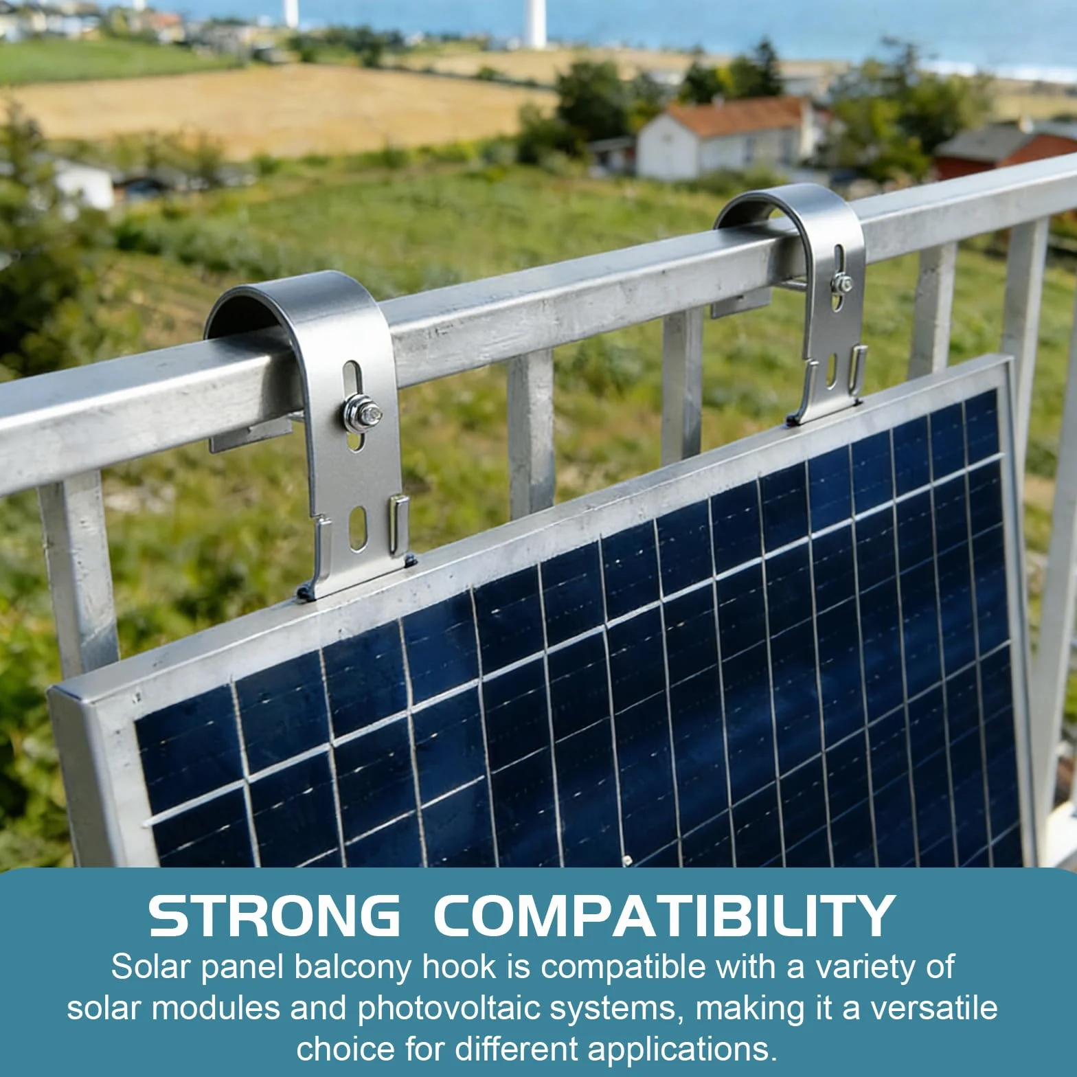 EXLECO Staffe per Pannelli Solari, Ganci per Balcone Fotovoltaico, Kit Montaggio Acciaio Inox