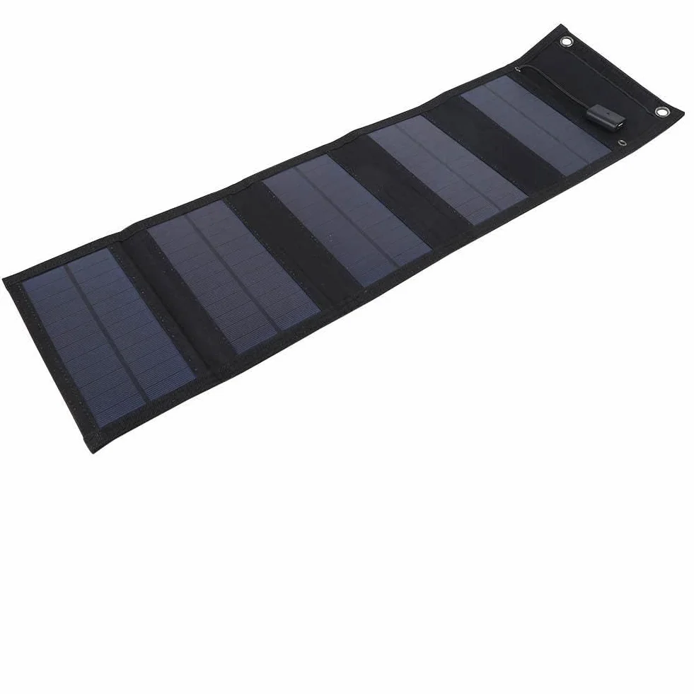 BuyWeek Pannello Solare 20W, Pannello Solare Portatile e Pieghevole Pannelli Solari Caricatore con Porte USB, Impermeabile IP65, per Escursioni, Campeggio Compatibile Telefono, Laptop, Tablet