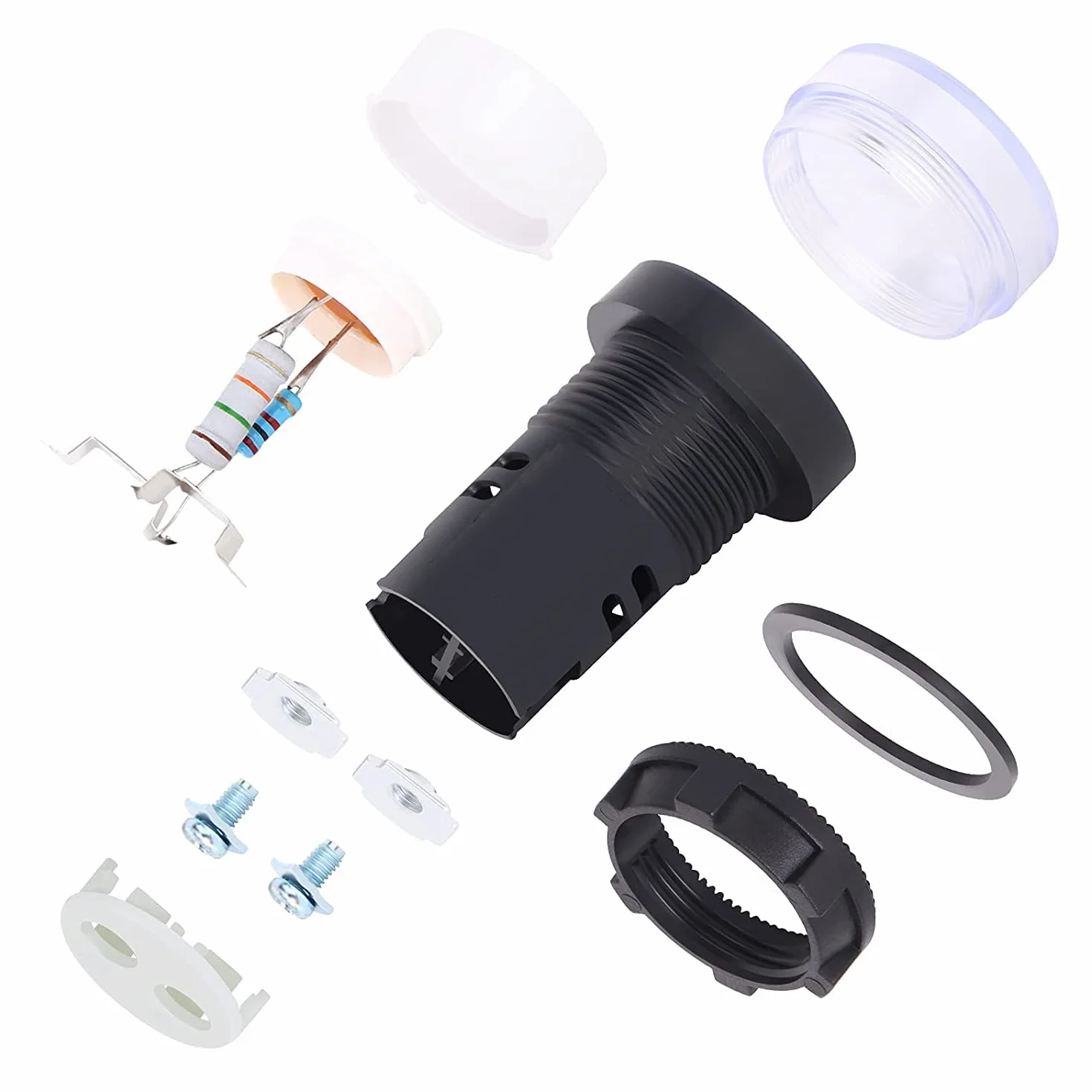 Gebildet 12pcs 22mm AC/DC 12-24V/20mA LED indicatore di alimentazione, LED pilota segnale luminoso pannello indicatore, LED luce flash (verde)