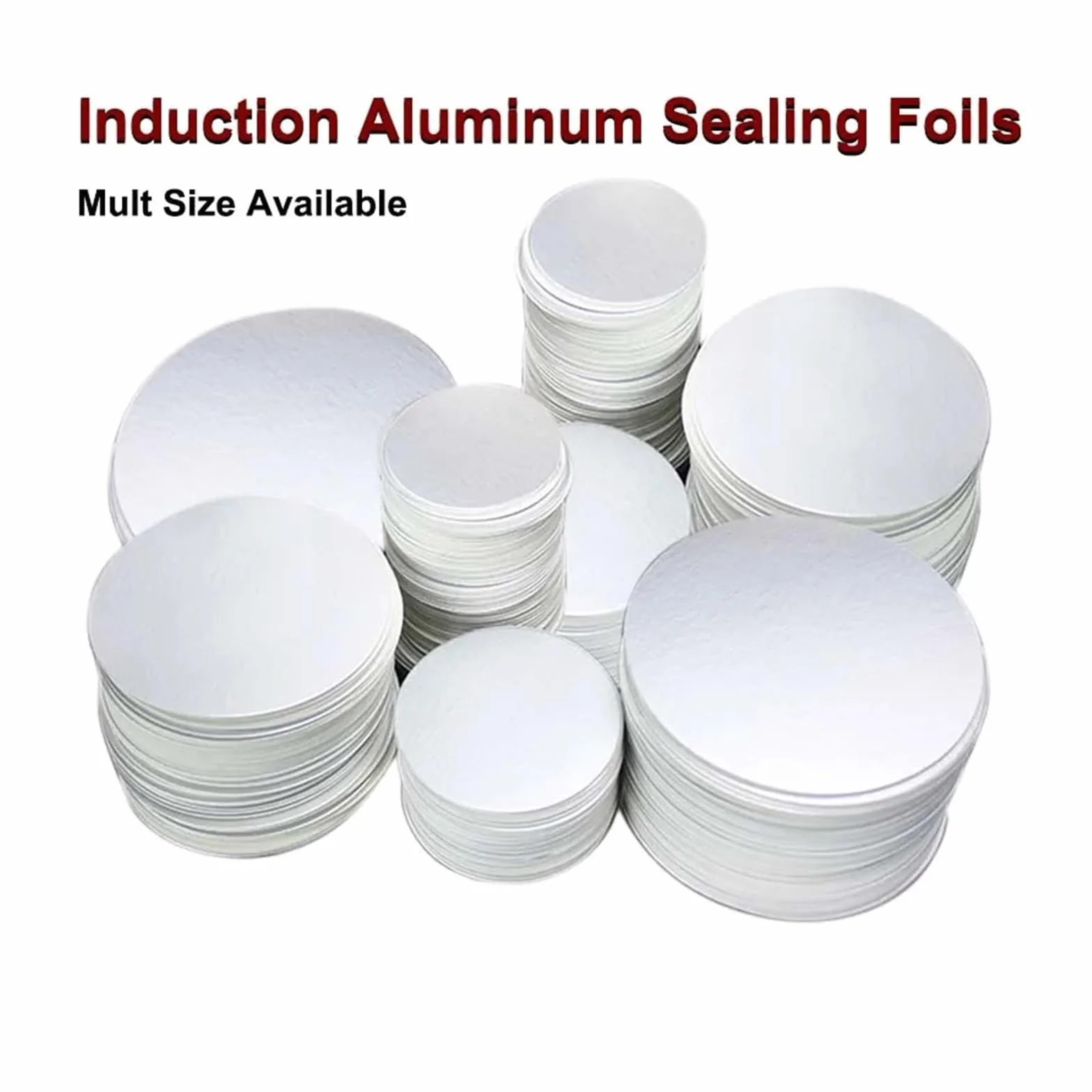Sigillatura del rivestimento del foglio di alluminio Guarnizione del secchio 36-121mm Bottiglia di plastica Induzione elettromagnetica PE Lattina cosmetica Pellicola sigillante del foglio di alluminio