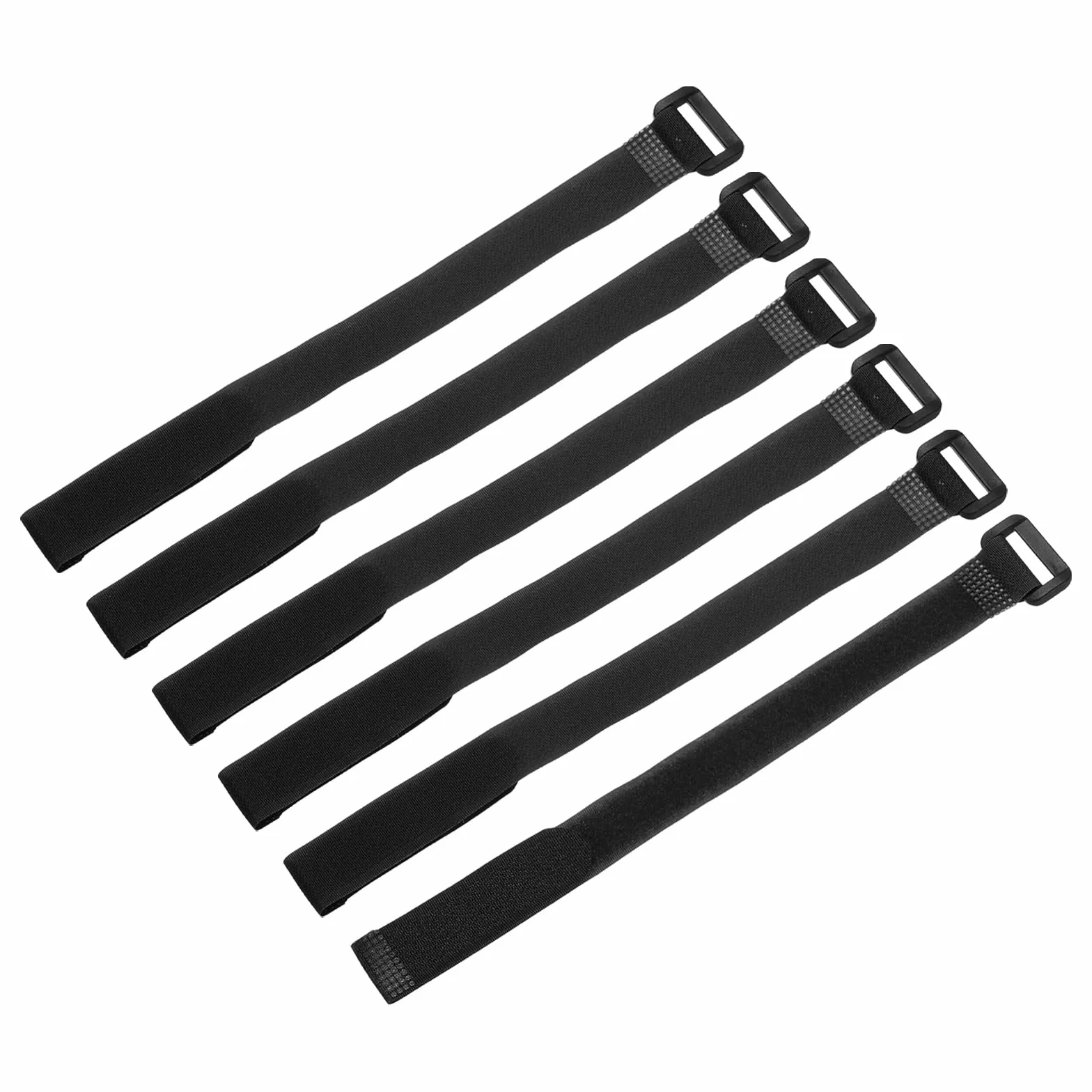 QUARKZMAN 6Pezzi Cinghie di Fissaggio per Batteria Riutilizzabili, 0.6X12" Cinghie di Nylon Nere Multipurpose per Fissare Batterie Regolabili con Gancio a Strappo