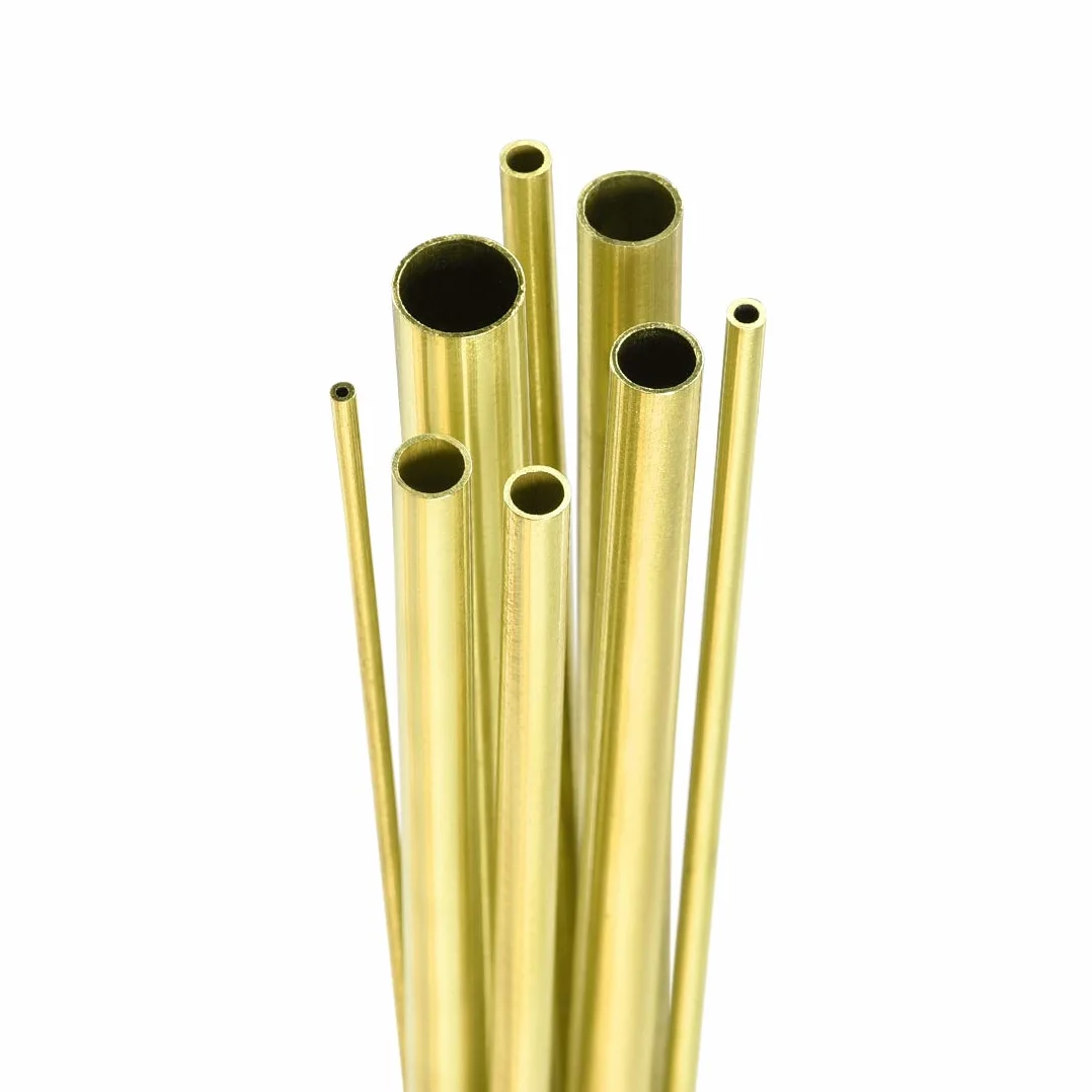PATIKIL Tubo in ottone 8 Pezzi, 2-10mm OD x 0,5mm Spessore 300mm Lunghezza, Liscio Tondo per Macchine Fai da Te