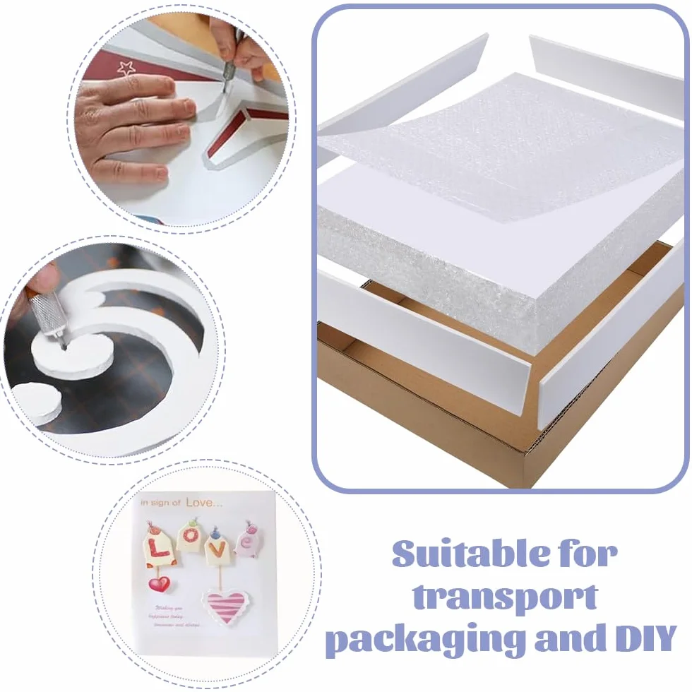 LPAMABA 25 Pz Pannelli in Schiuma Rigida da A4,Tavola in Schiuma A4 da 5mm,Rettangolo in Schiuma Bianco,Schiuma Leggera per Presentazioni per Progetti Artistici, Matrimoni, Progetti Scolastici