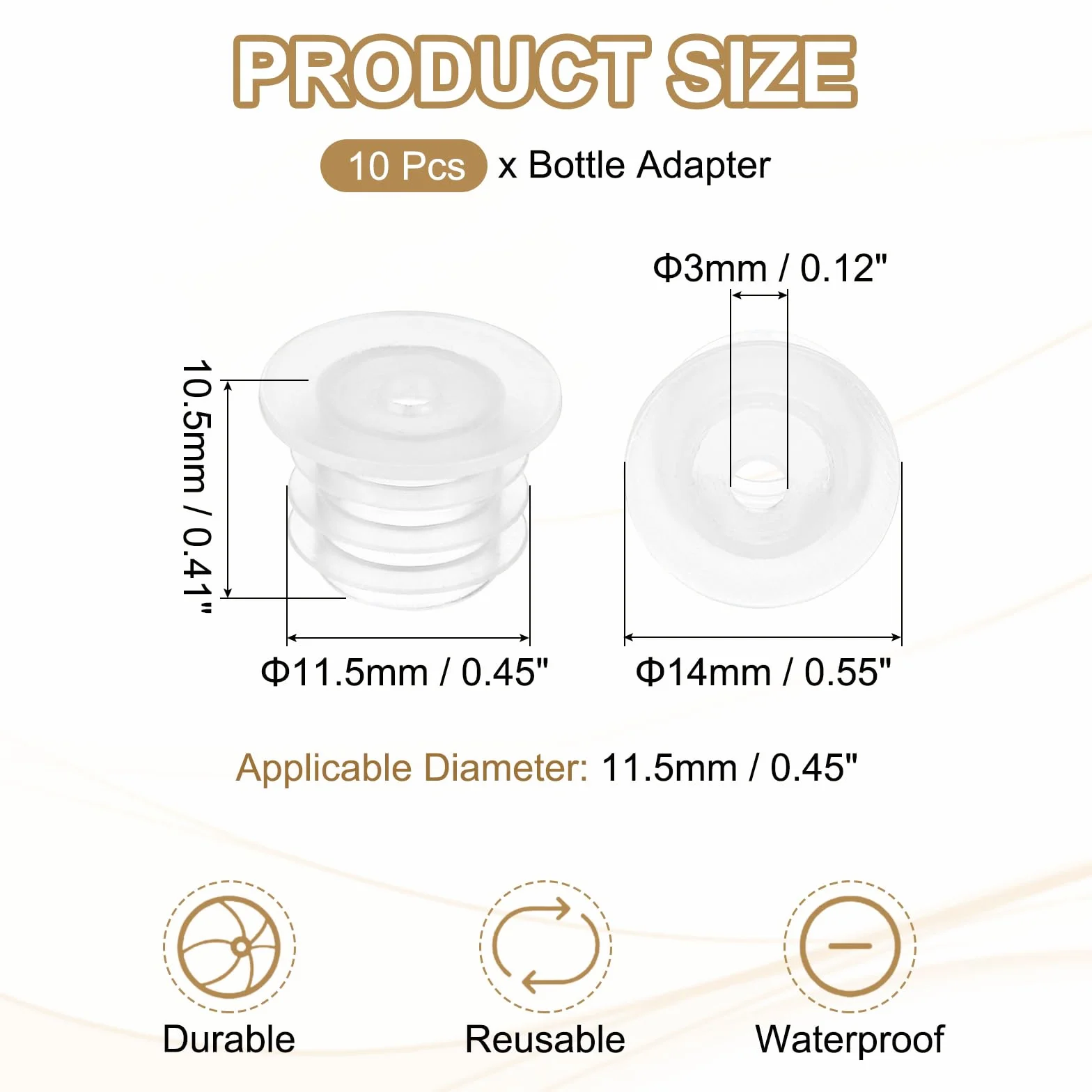PATIKIL Adattatore Per Bottiglia 11.5mm 10 Pz, Adattatori A Pressione 3mm Per Dispenser Orali Liquidi
