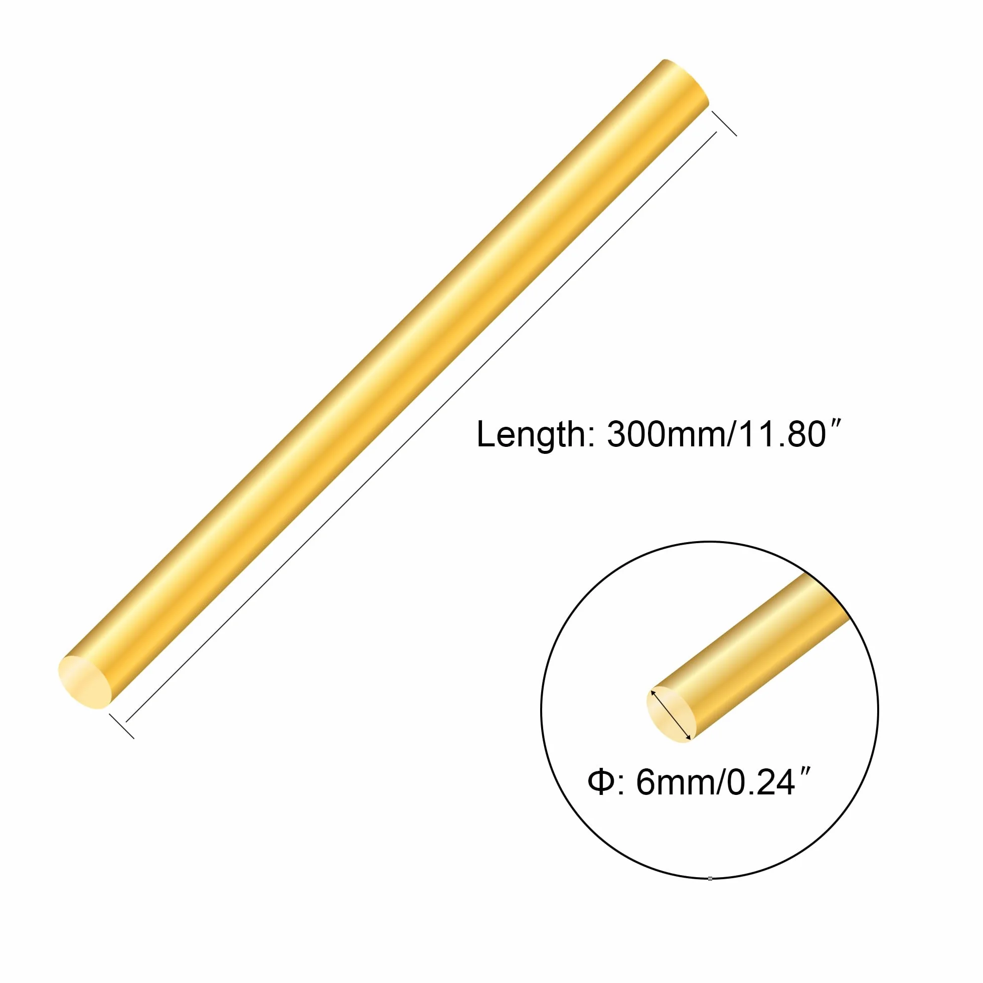 Barre in Ottone 6 mm 300 mm per Tornio