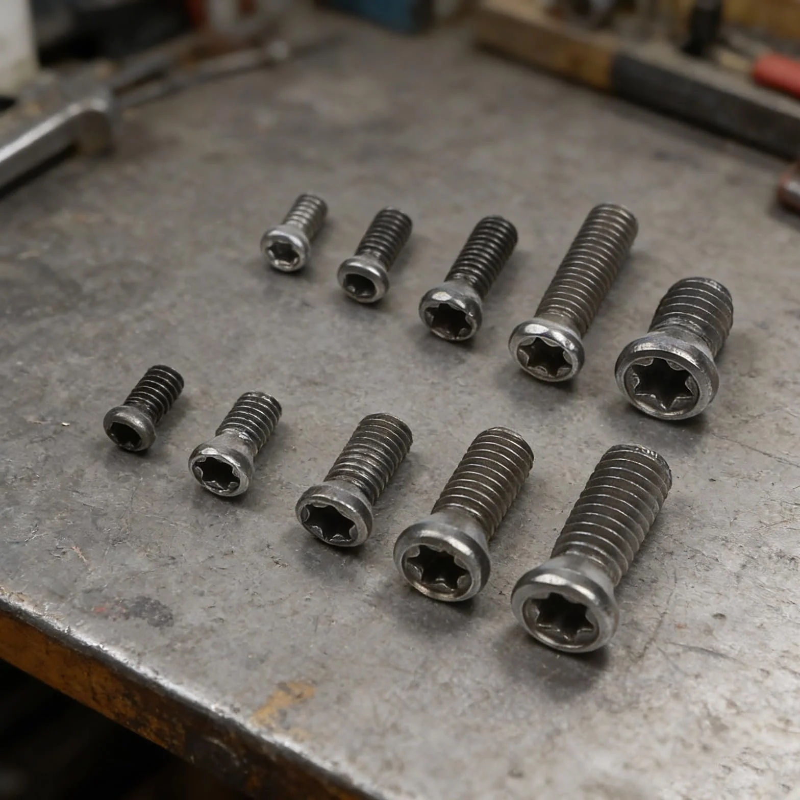 Set di 50 viti portautensili per tornio CNC M2 M2,2 M2,5 4 mm per inserti in metallo duro nero