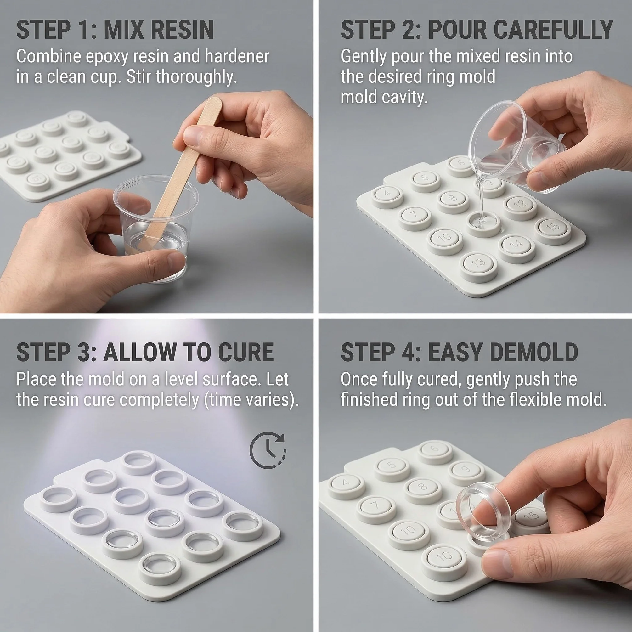 Oura Ring 4 Smart Ring Sizing Kit Sizes 4-15 White