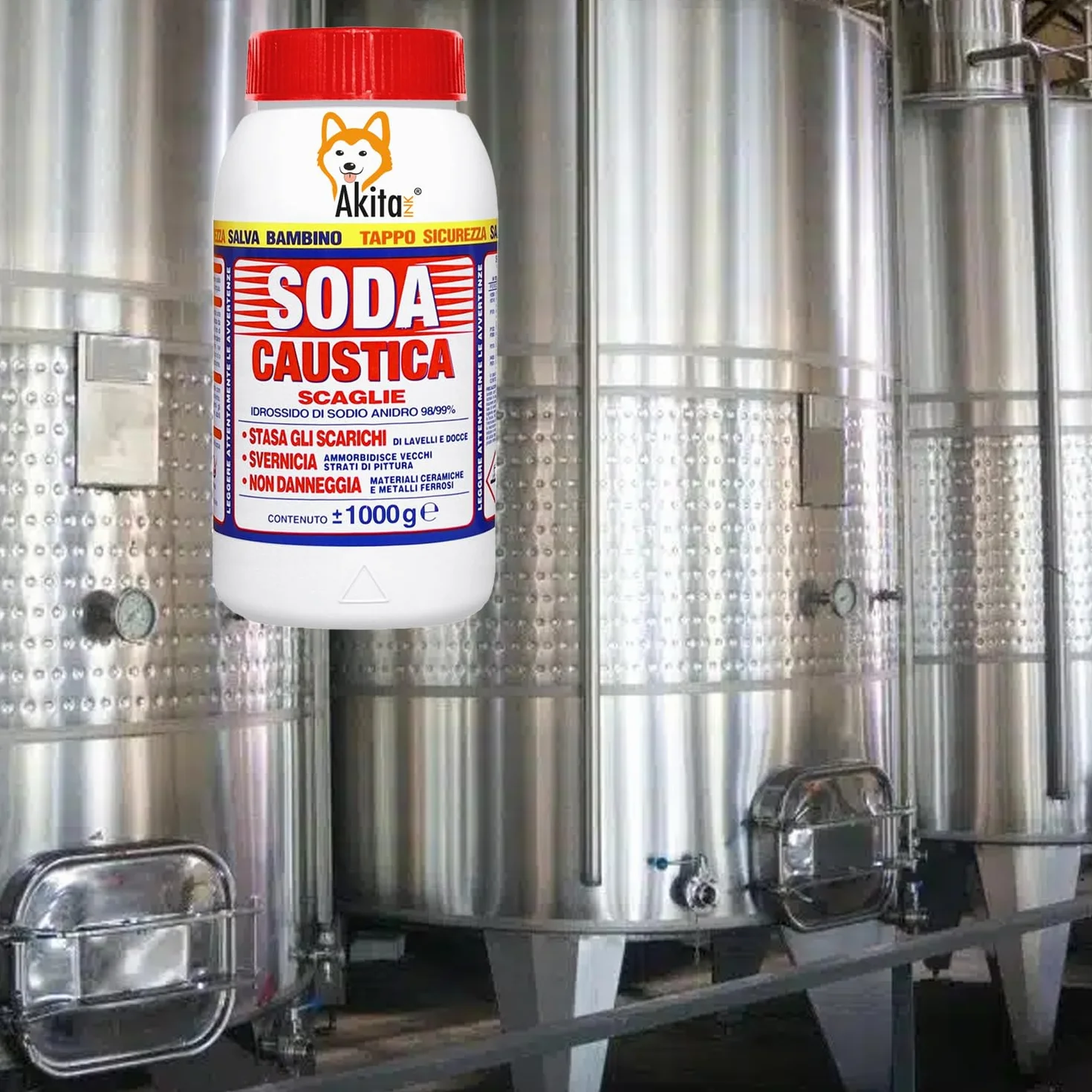 Soda caustica a scaglie uso industriale domestico sverniciatore disincrostante 4 pz