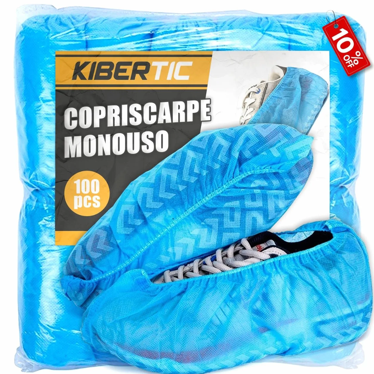 Copriscarpe Monouso PP 100 Pezzi Antiscivolo, Copri Scarpe Usa e Getta per Casa Laboratorio Cliniche Ospedali