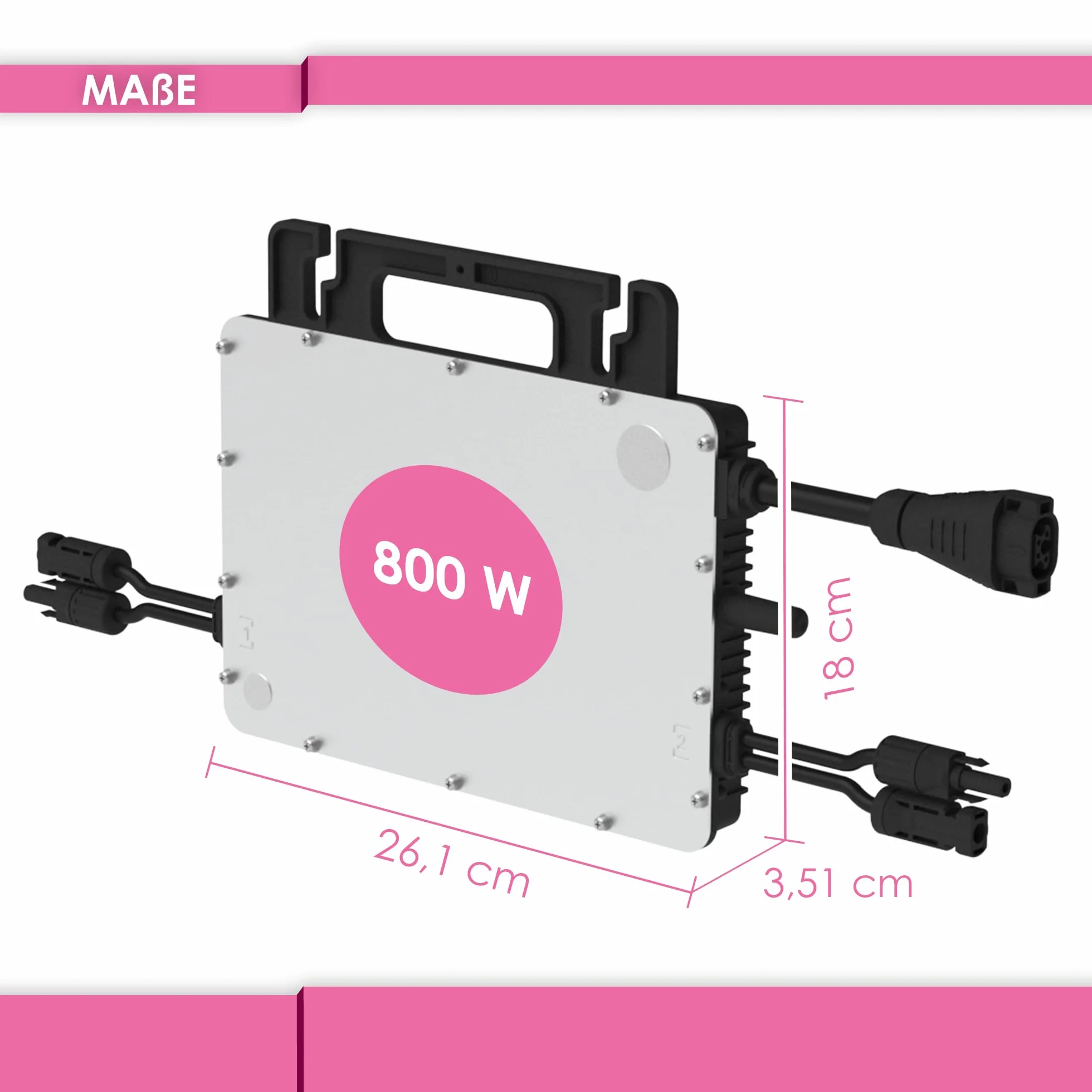 Hoymiles HMS-800W-2T Micro inverter con WiFi integrato DTU | incl. connettore HMS Field | fino a 2 moduli PV | 800 Watt | Conforme VDE | per centrali elettriche da balcone