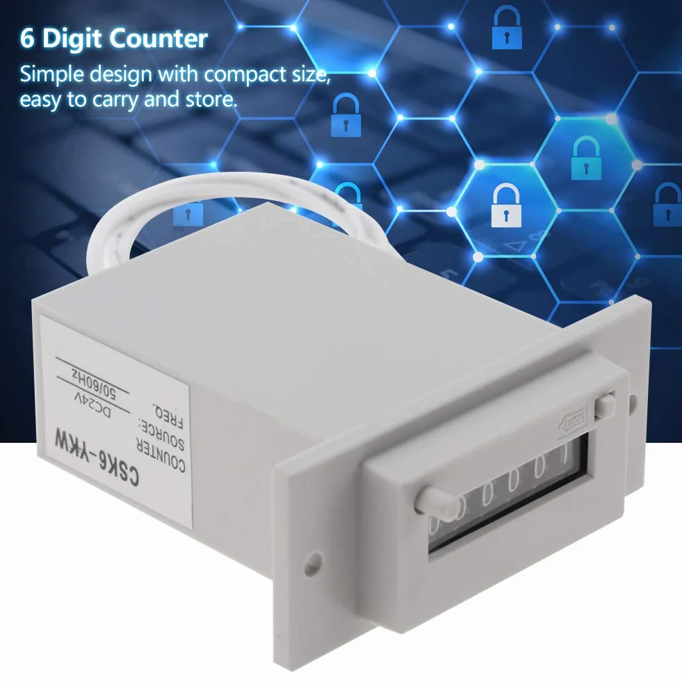 Contatore Impulsi Elettromagnetico 6 Cifre CSK6-YKW DC 24V per Eventi e Automazione Industriale