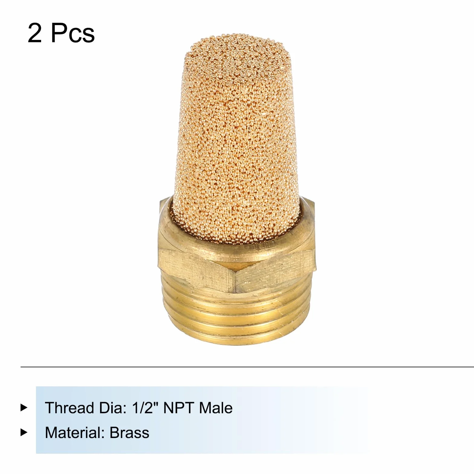 QUARKZMAN Marmitta Pneumatico 1/2" NPT Ottone 2pz
