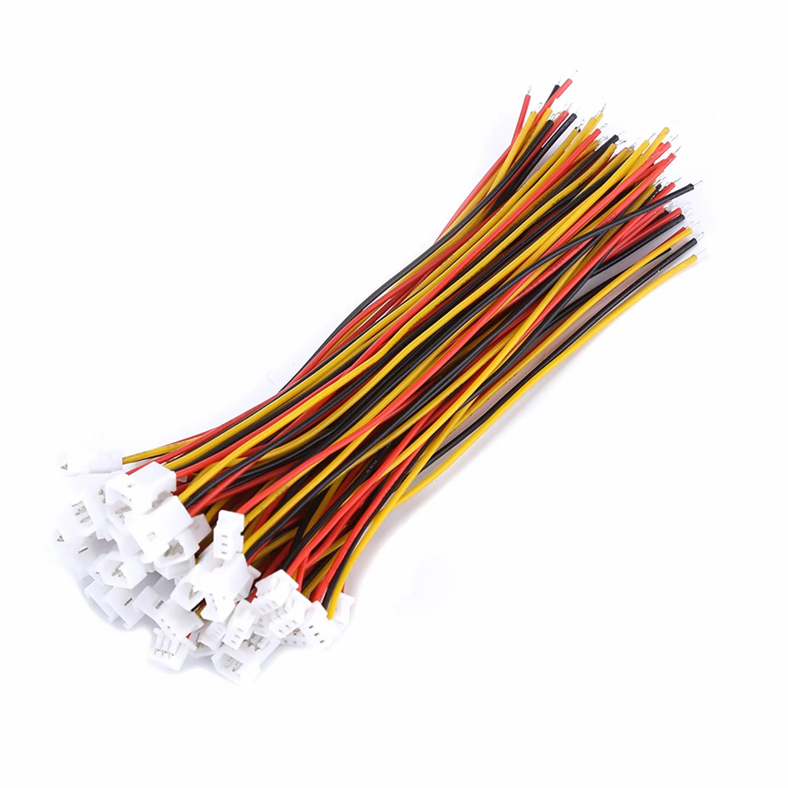 20 Pezzi 1,25 Mm JST 2 Pin o 3 Pin Maschio e Femmina Connettore con Cavi da 100 Mm, Cavo Connettore JST, Connettore Angolare JST(Set maschio e femmina a 3 pin)