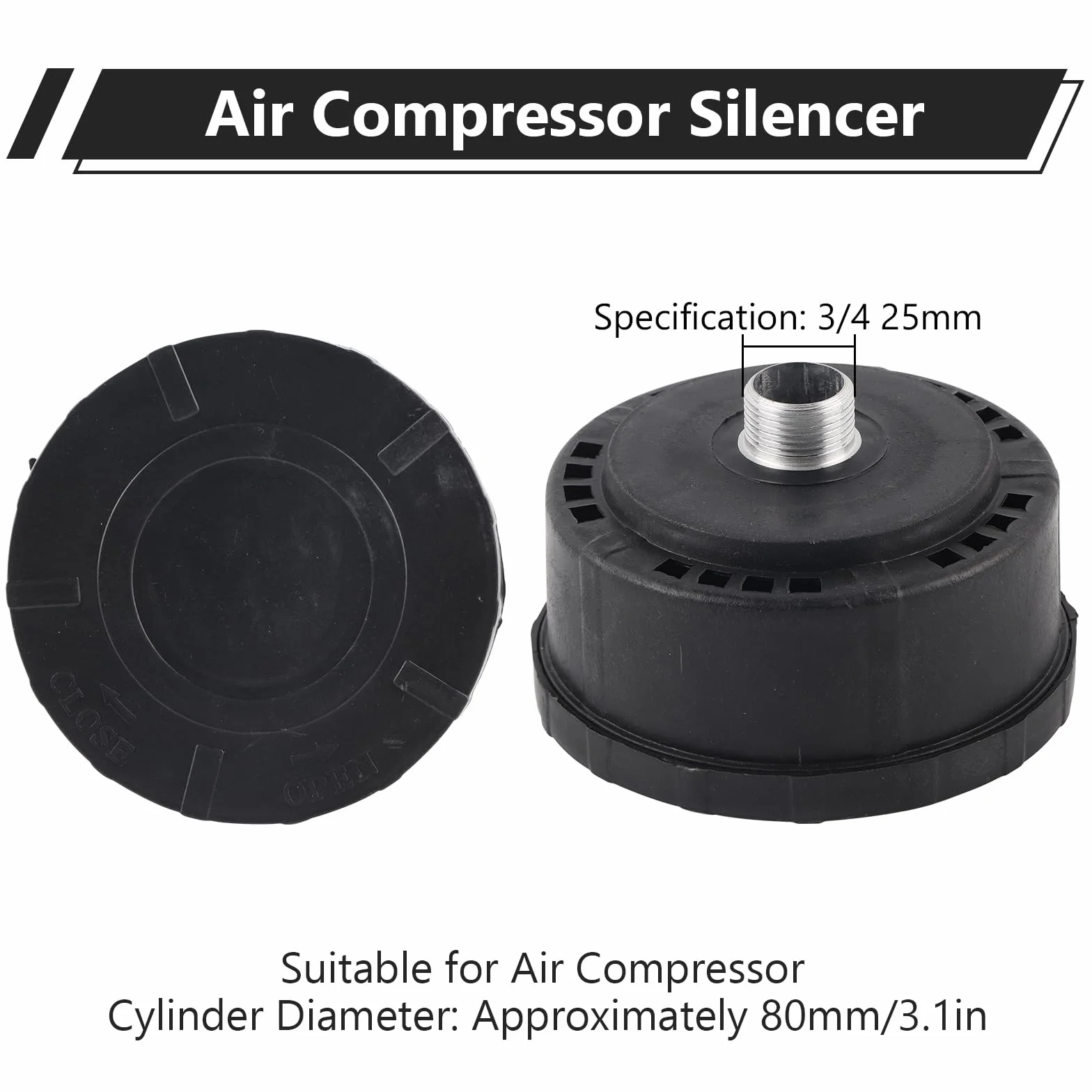 Silenziatore per Filtro Aria Rotondo 80mm 25mm 3/4 Attrezzatura Meccanica