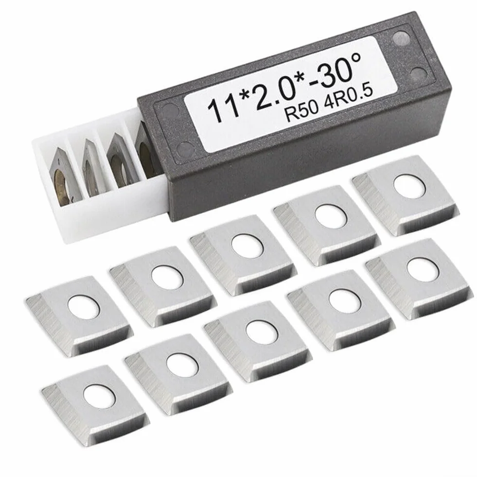 Inserti in carburo di tungsteno 11x11x2 mm, confezione da 10, per teste di taglio a spirale