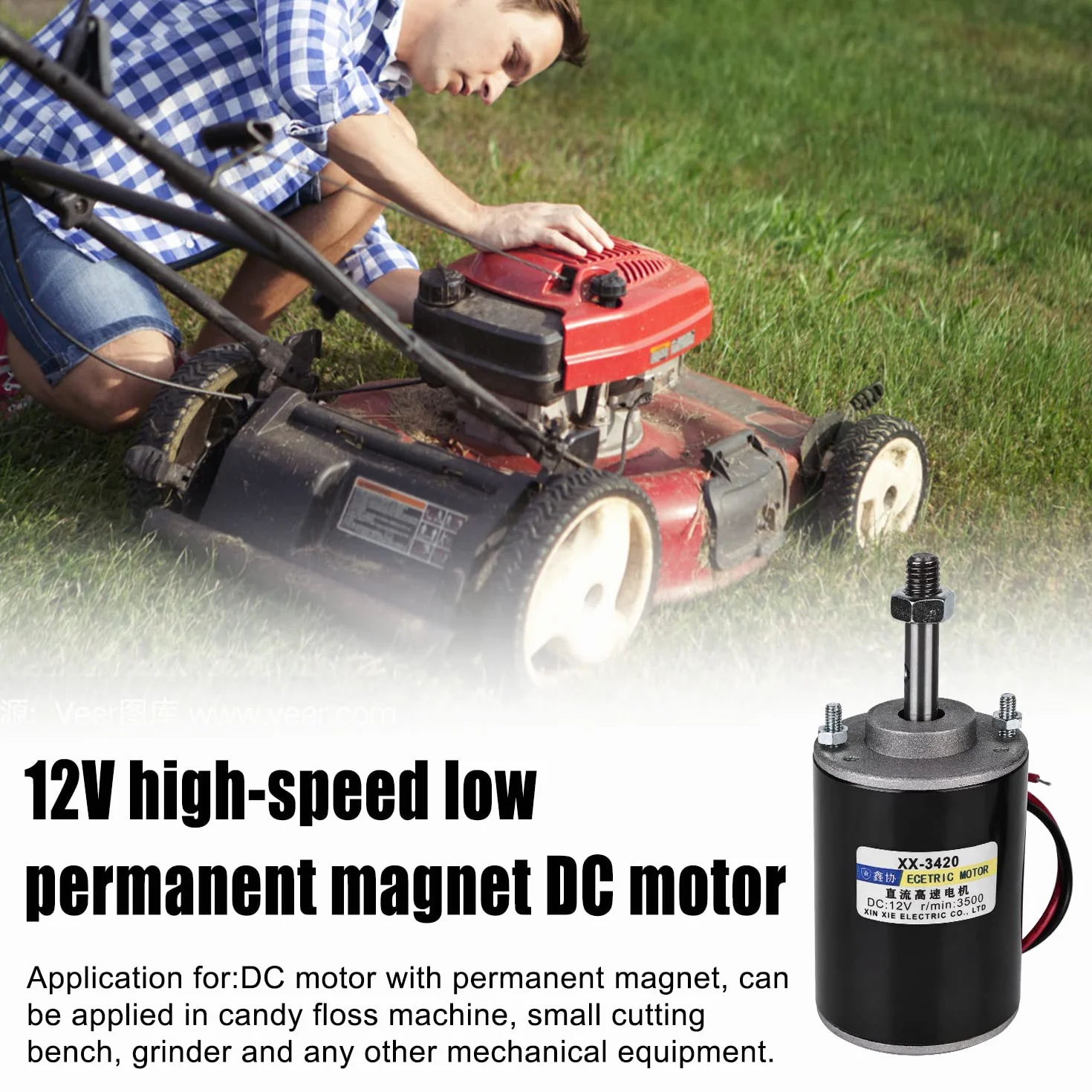 Mini Motore DC a Magneti Permanenti, 12V ad alta Velocità a Basso Rumore per Generatore fai-da-te Controllo CW/CCW Motore Elettrico 3500 giri/min e staffa Motore DC 3420
