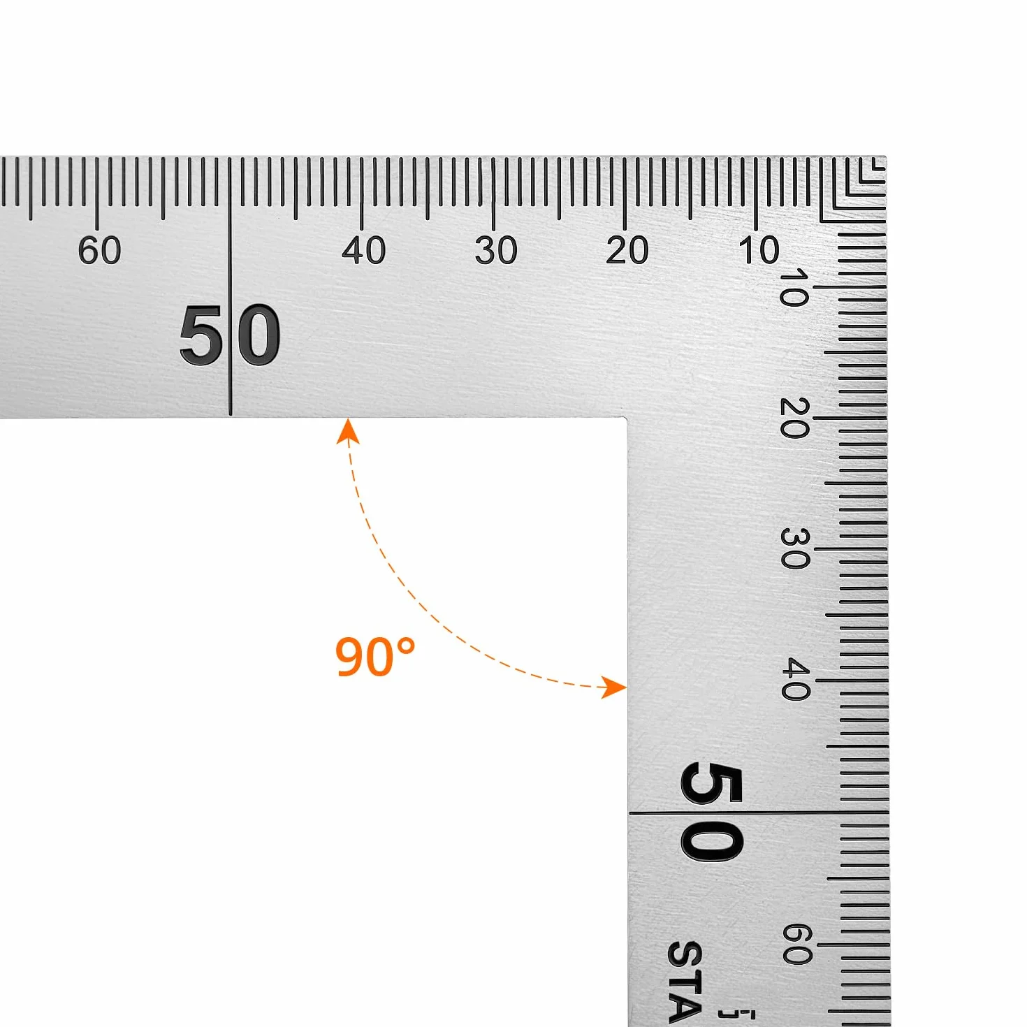 QWORK Righello quadrato in acciaio inossidabile 150 x 300 mm angolo retto