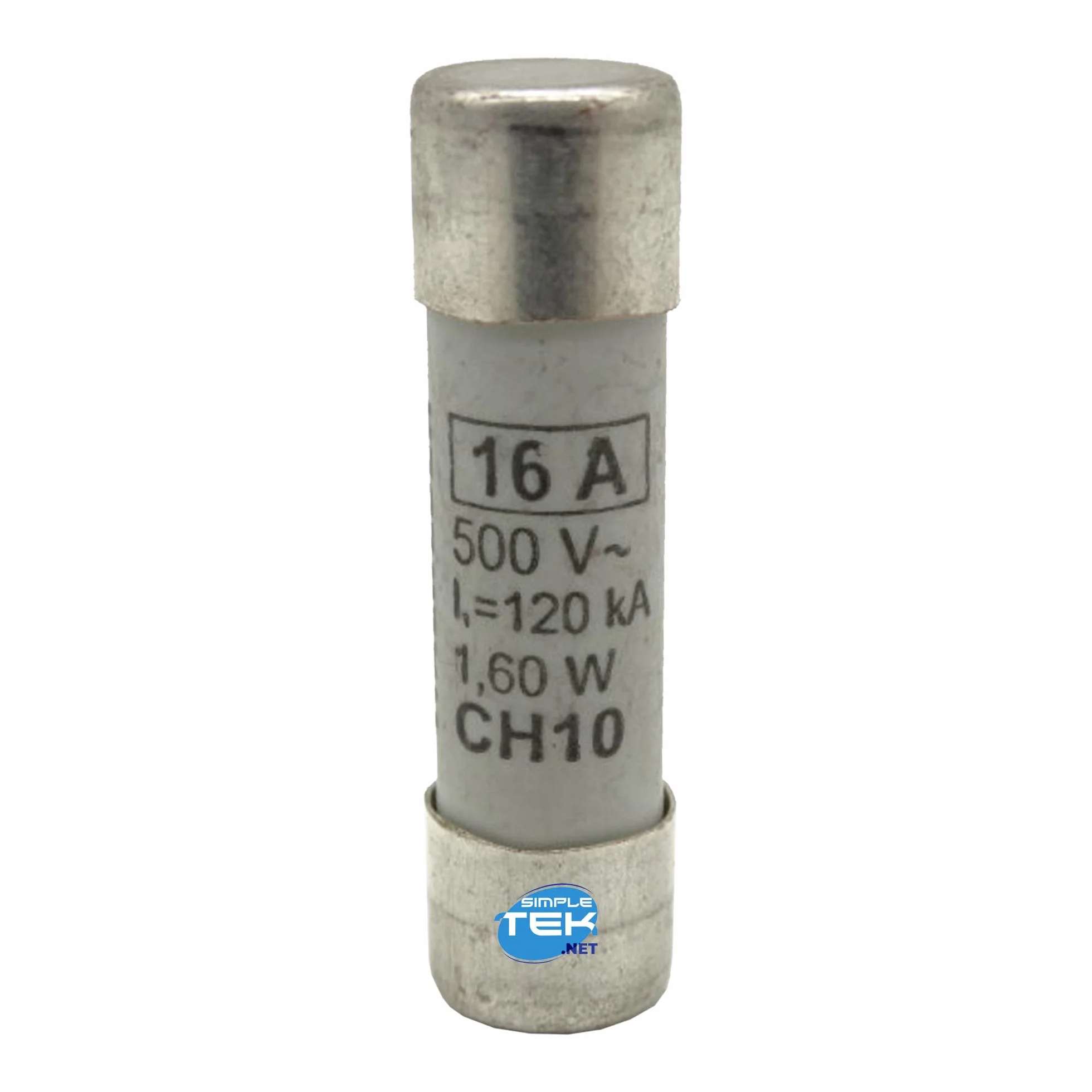 Fusibile cilindrico SIMPLETEK 10,3x38 mm CH10 gG 16A 500V 120kA