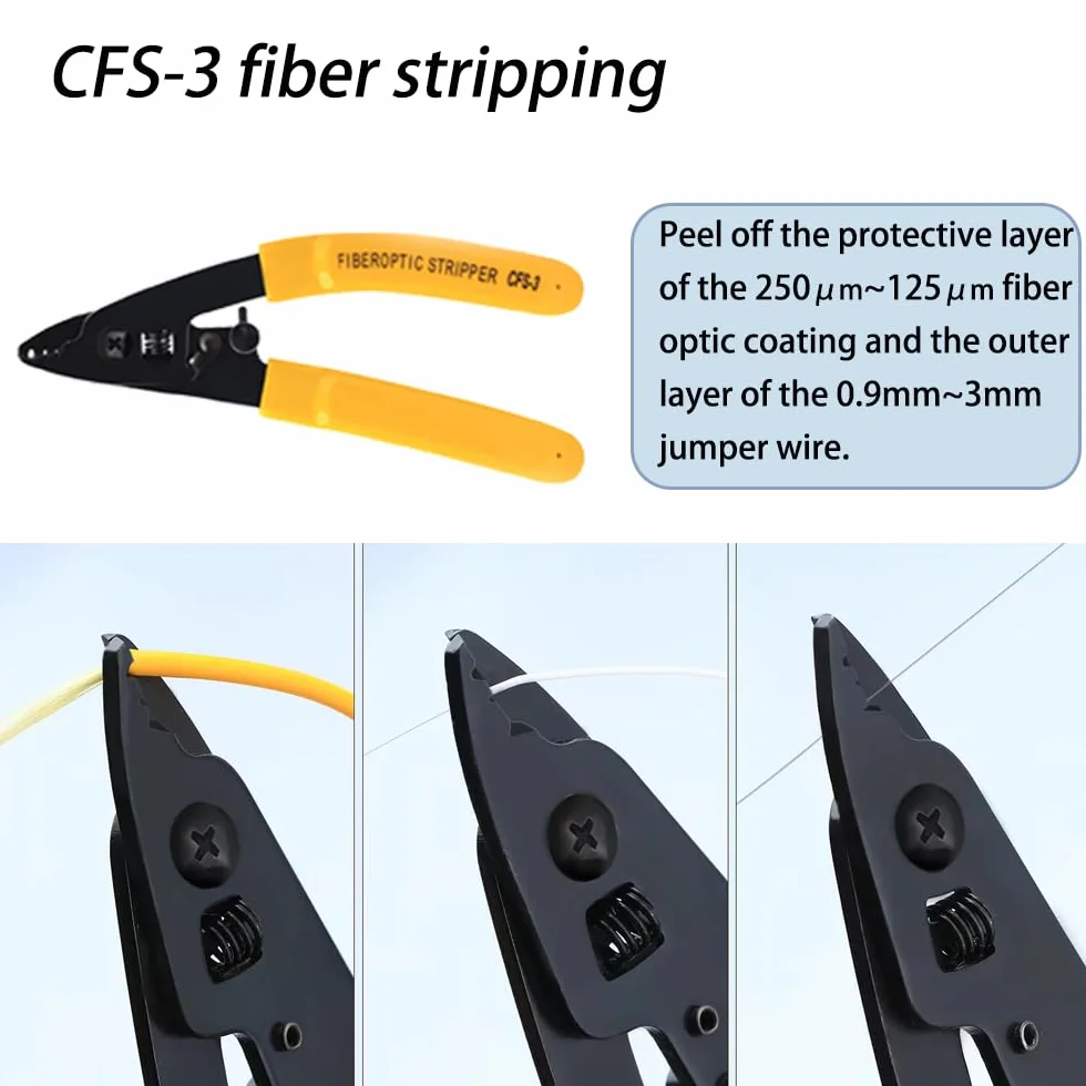 Kit di Connessione FTTH in Fibra Ottica con Connettore SC/APC a Freddo Rapido, FC-6S Taglierina e Pinza Spelafili CFS-3