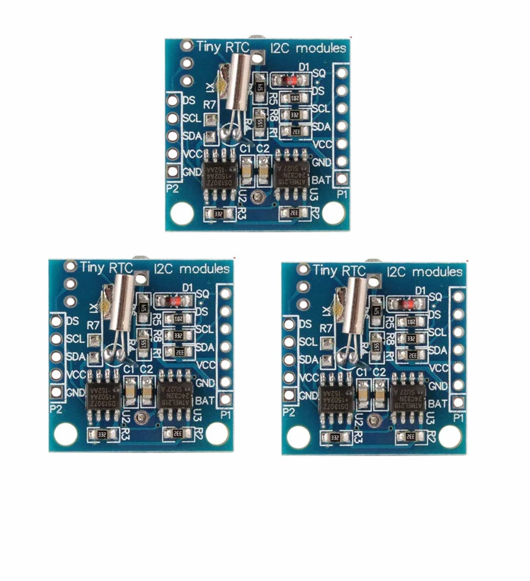 DollaTek 3 Pezzi minuscoli RTC I2C DS1307 AT24C32 modulo Orologio in Tempo Reale per Arduino AVR Arm PIC 51