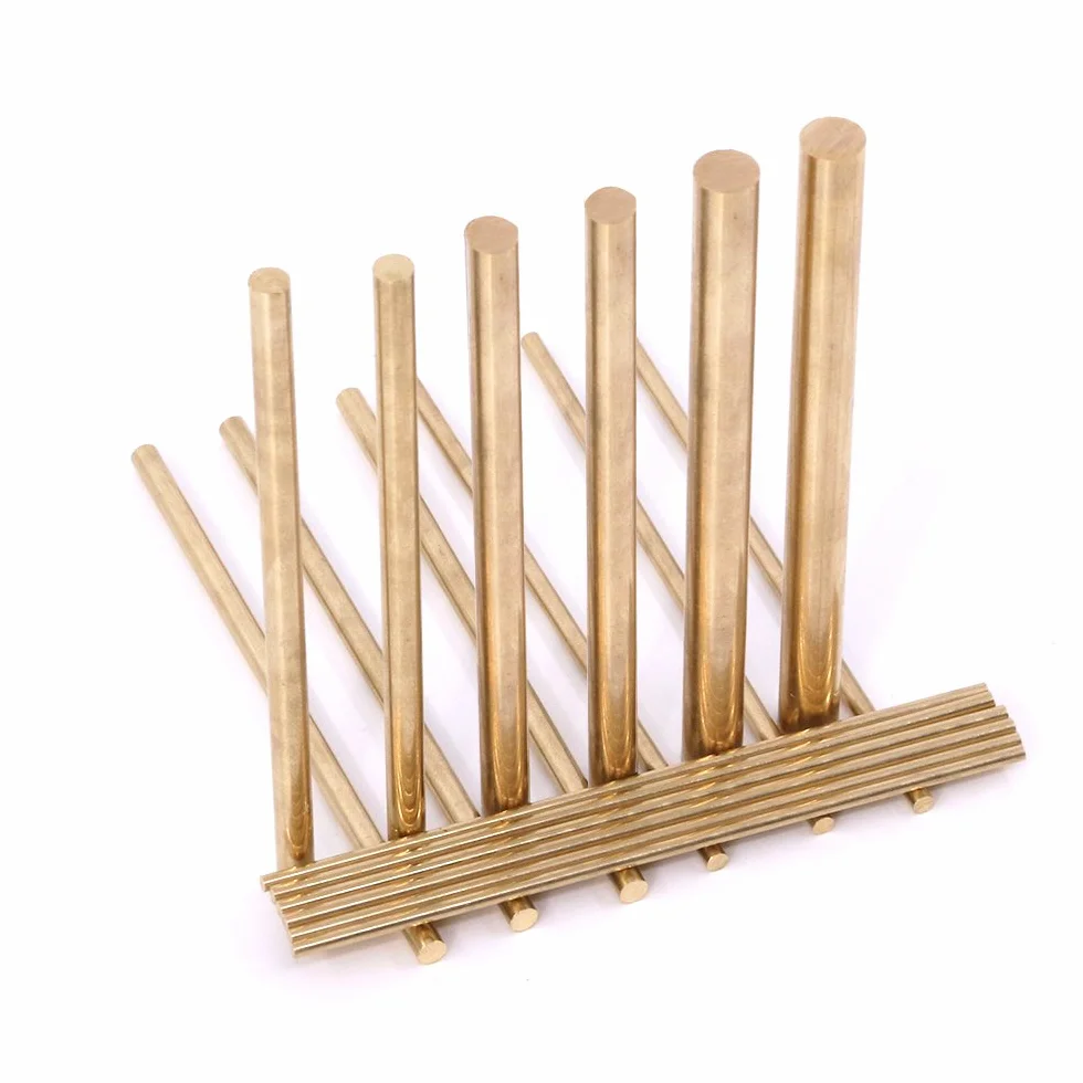 Swpeet 18 pezzi assortiti in ottone massiccio tondo kit per tornio bar diametro 2 mm 8 mm lunghezza 100 mm