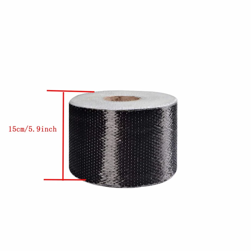 Panno in Tessuto di Fibra di Carbonio Completa, Foglio Avvolgente 200 g/m², -15 cm x 666 cm