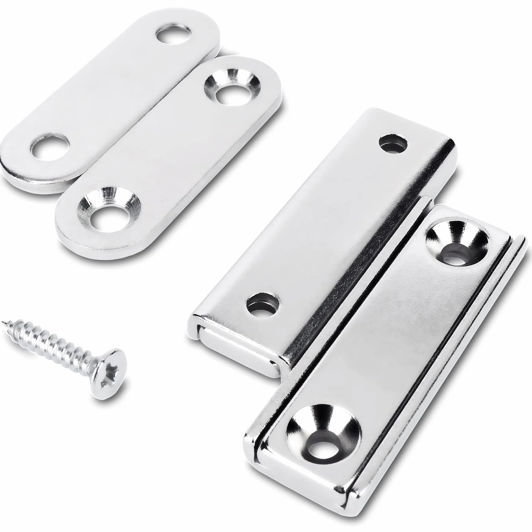 Sensei 2 pezzi Magnete rettangolare al neodimio 40x13,8x5 mm con fori per viti, capacità di carico 15 kg + 2 rondelle in acciaio + 8 viti incluse