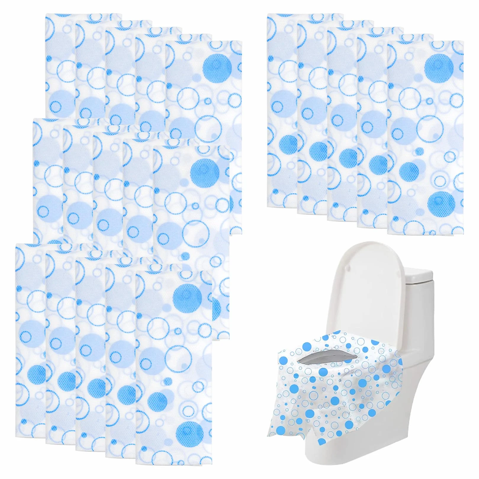 Copriwater Universali 620x640 mm WC Usa e Getta Monouso da Viaggio Pubblici Ospedali Uffici