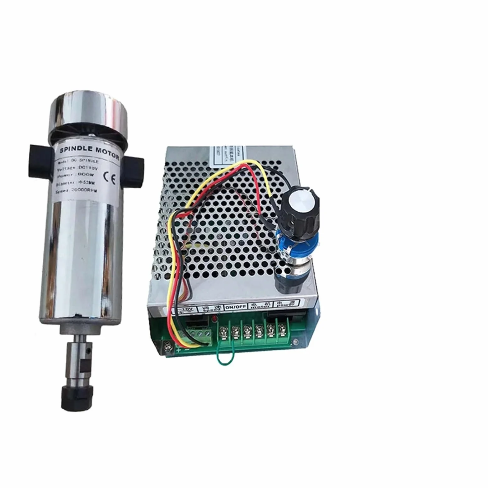 Motore Mandrino CNC 800W ER16 Raffreddato ad Aria 20000RPM con Regolatore di Velocità