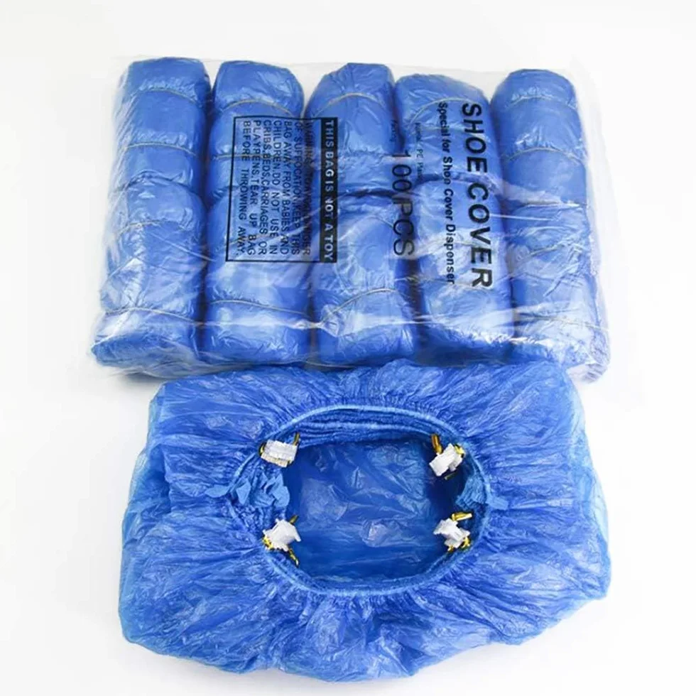 Copriscarpe Monouso in Plastica Blu Impermeabili 100 Pezzi Compatibili con Distributore Automatico