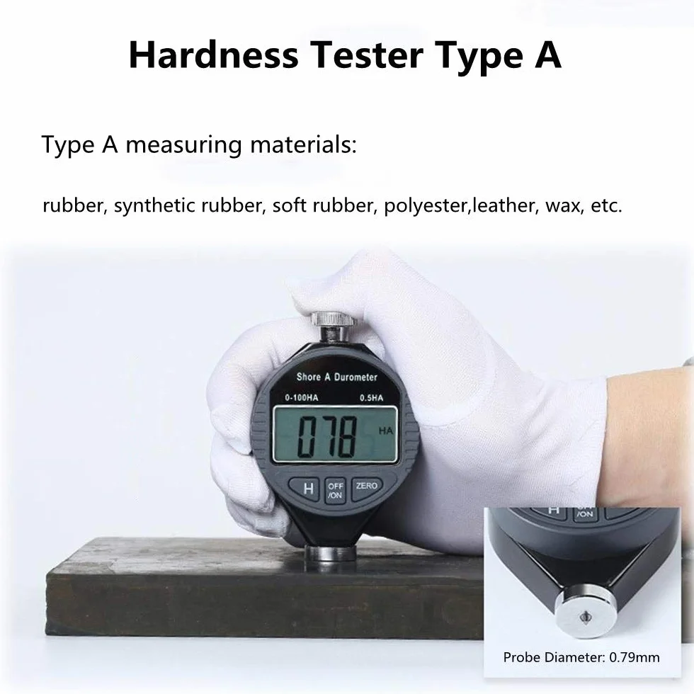 OBEST Durometro Digitale Shore A Schermo LCD Misura Durezza Plastica Gomma Silicone Pneumatici 0-100HA