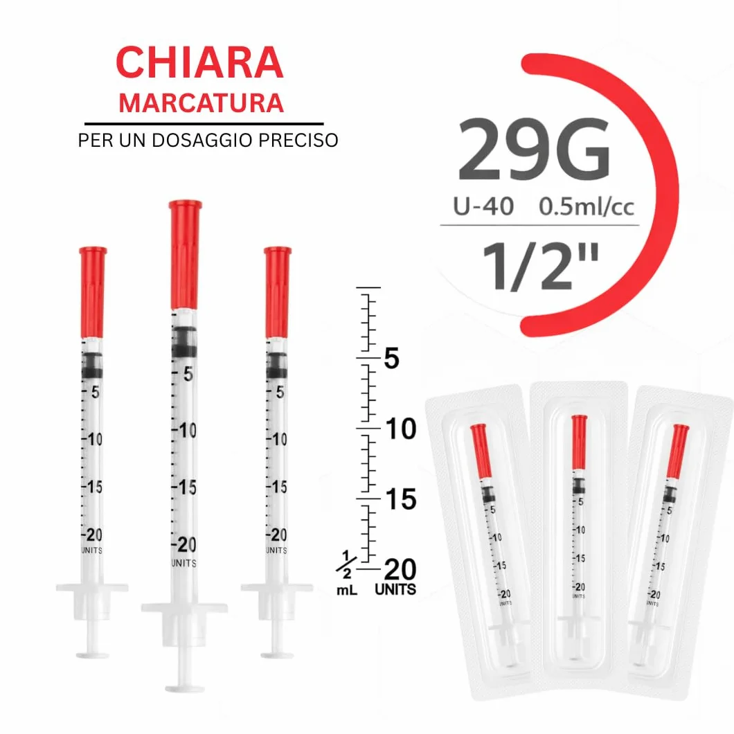 U40 Plastic Tube 29G x 1/2" (0,33 x 12,7 mm) 100 pezzi Strumenti di misurazione e dosaggio multiuso