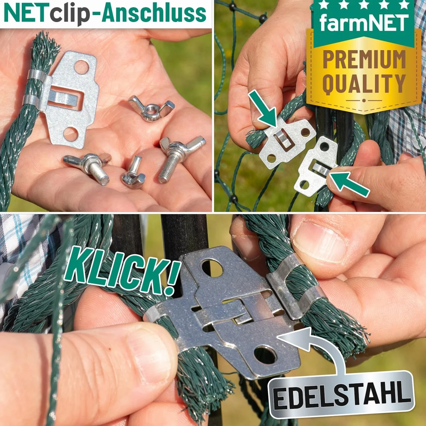 VOSS.farming farmNET+ Rete elettrificabile per Pecore 25 m 90 cm 2 Punte Verde