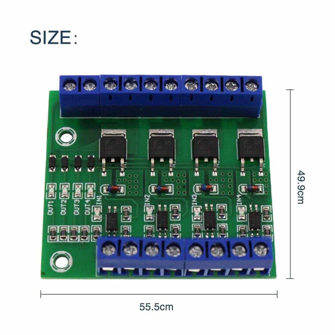 Modulo Amplificatore PWM MOSFET 4 Canali con Fotoaccoppiatore PC817 Ingresso 3-20V Uscita 3,7-27V 10A per PLC