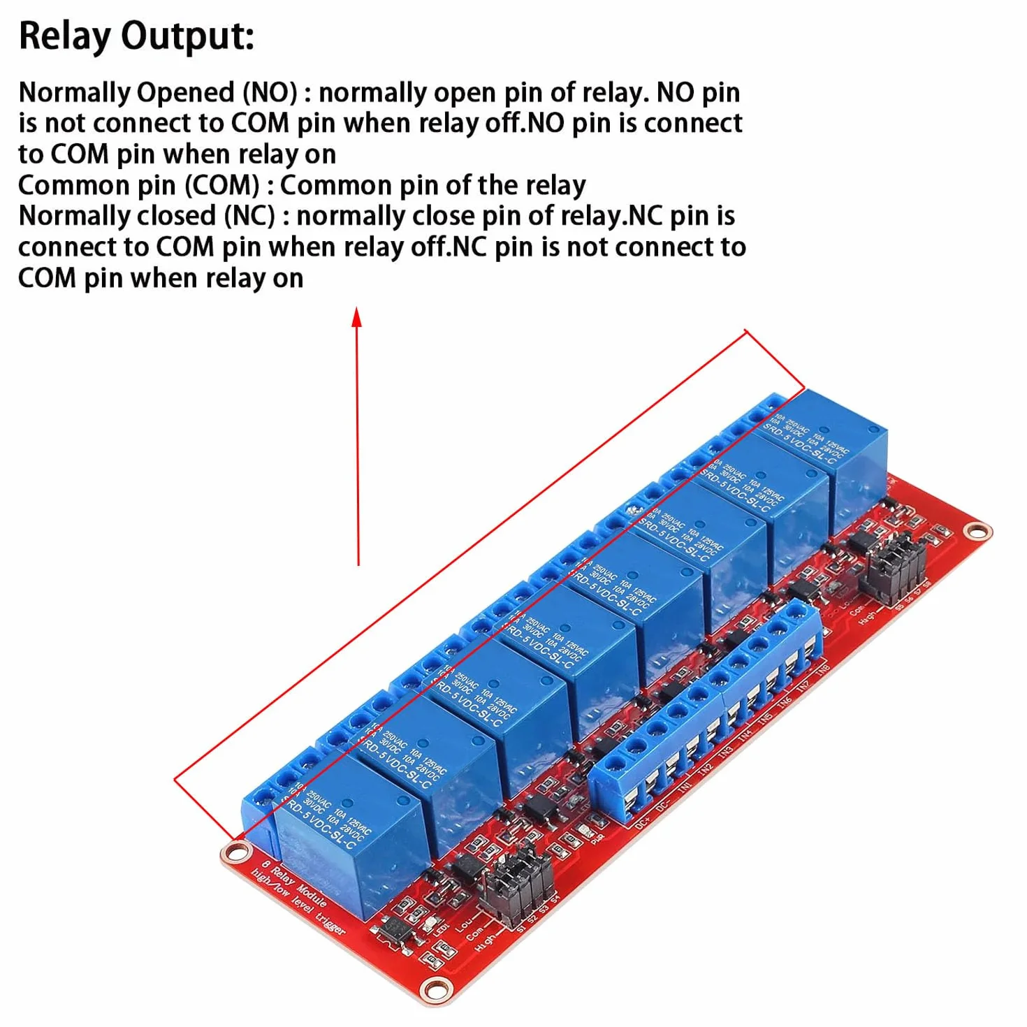 RUNCCI-YUN 1 Pezzi Modulo Relè a 8 Canale 5V,Scheda Relè 5V con Fotoaccoppiatore scheda di espansione trigger Alto e Basso,per Raspberry Pi e scheda Arduino