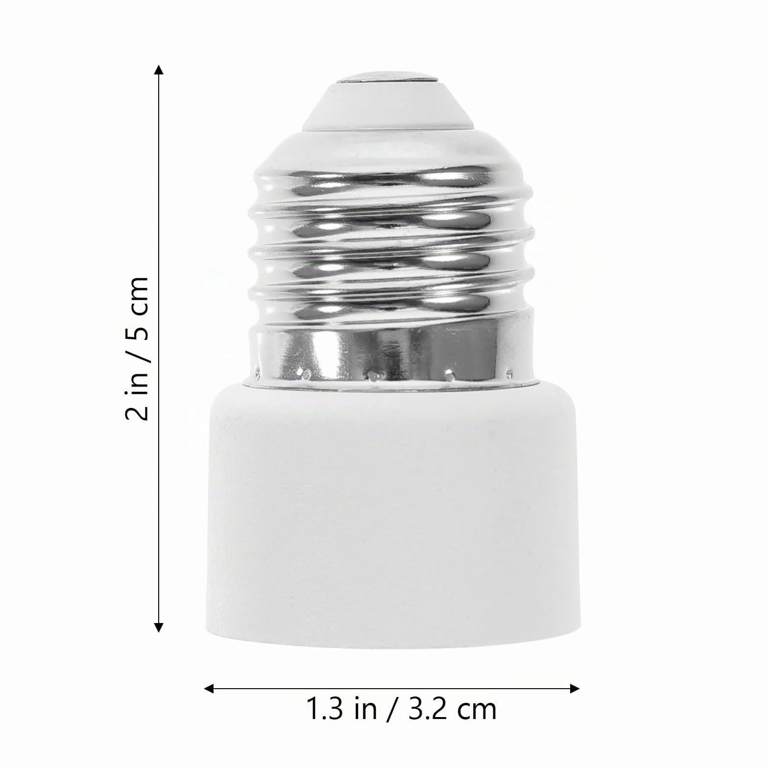 Veemoon 2 adattatori per prese a incandescenza E27, attacco per lampada, attacco a vite, convertitore E27, adattatore per presa di corrente per veranda, fotocamera, , garage (2 poli, bianco)