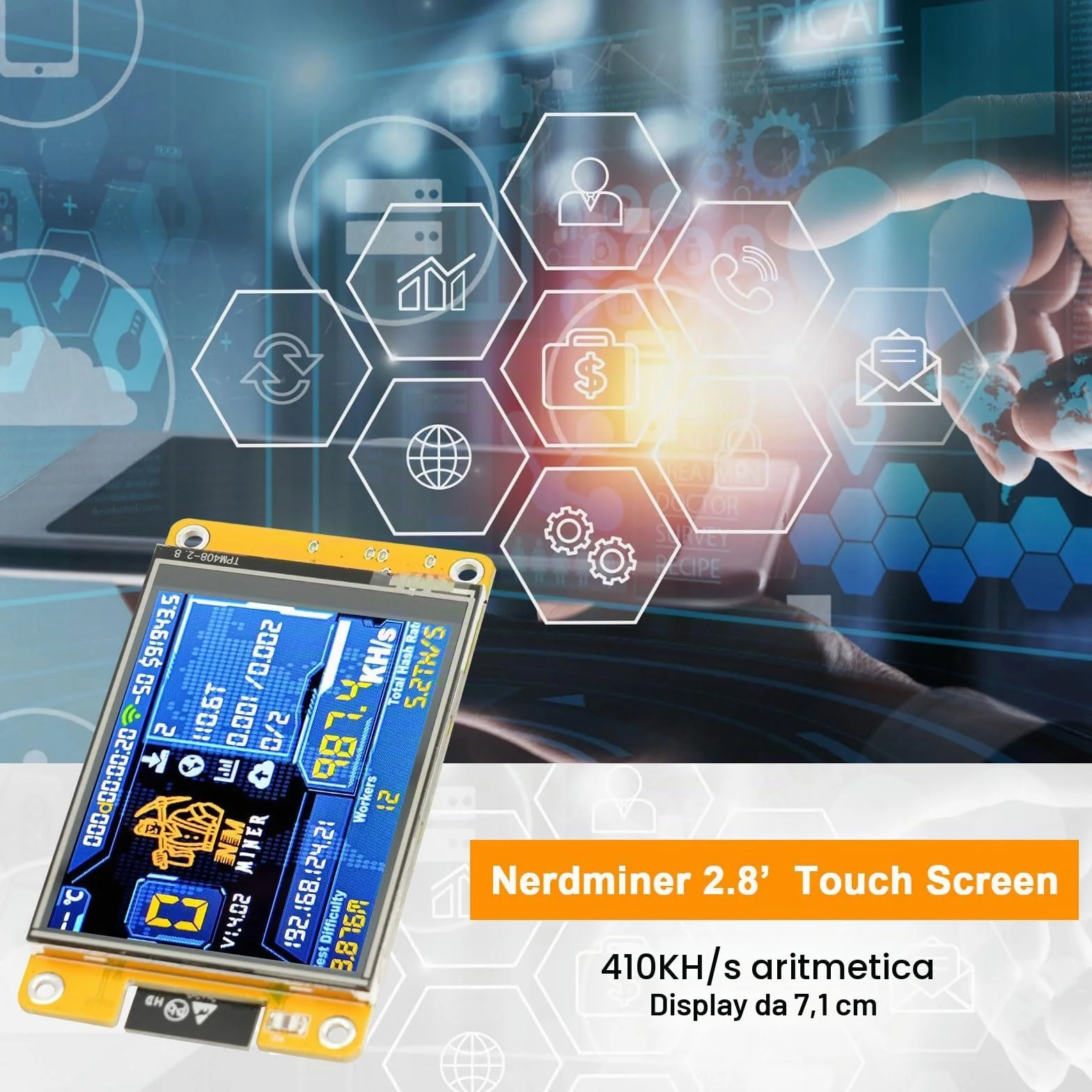 NerdMiner V2 Mining Bitcoin Binghe 1060KH/s NerdMiner V2 Bitcoin Miner con 2.8" TFT Display ESP32 WROOM Bitcoin Miner BTC Solo Lottery Miner Bitcoin Crypto Lottery Miner compatibile con Nerd Miner