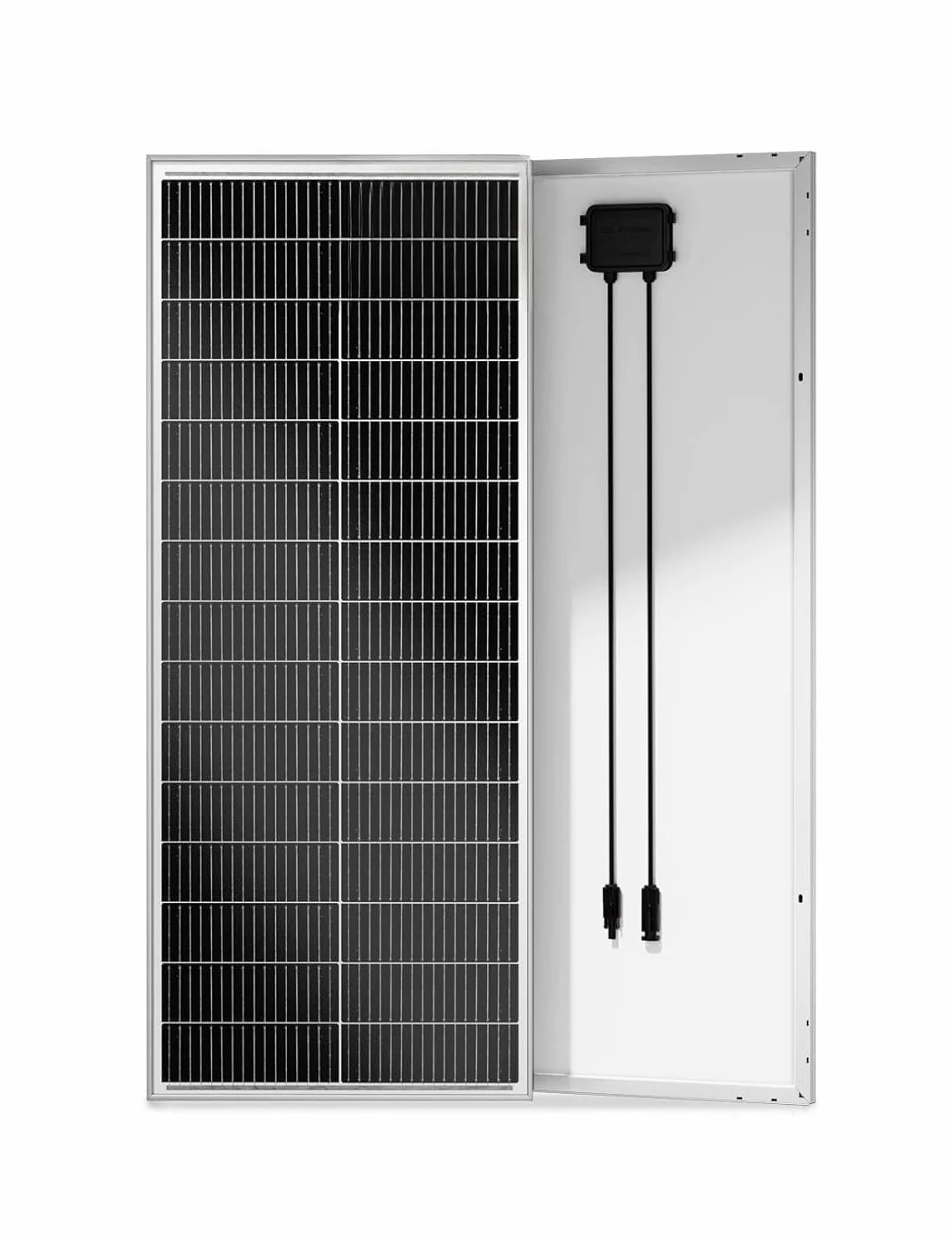 ECO-WORTHY Pannello Solare 100 W 18V con Celle monocristalline di tipo N, design 18BB, efficienza di conversione elevata del 25%, adatto per camper, giardini, tetti, imbarcazioni e sistemi off-grid.