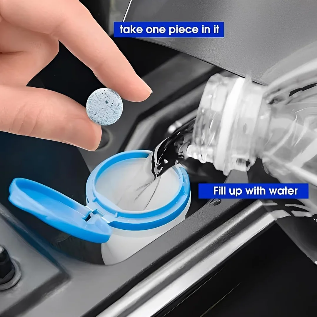 Pastiglie concentrate per lavavetri 60 pezzi per auto, finestre, piastrelle